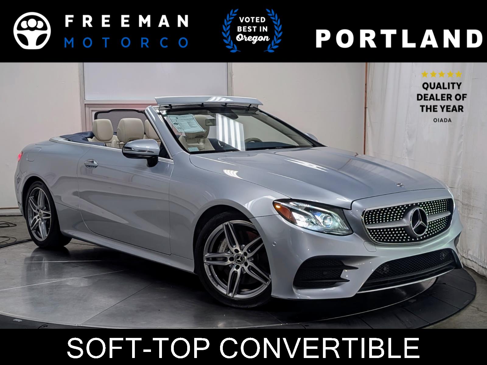 Diamond Silver Metallic 2018 Mercedes-Benz E-Class E 400 Cabriolet RWD Convertible Rear-Wheel Drive Automatic