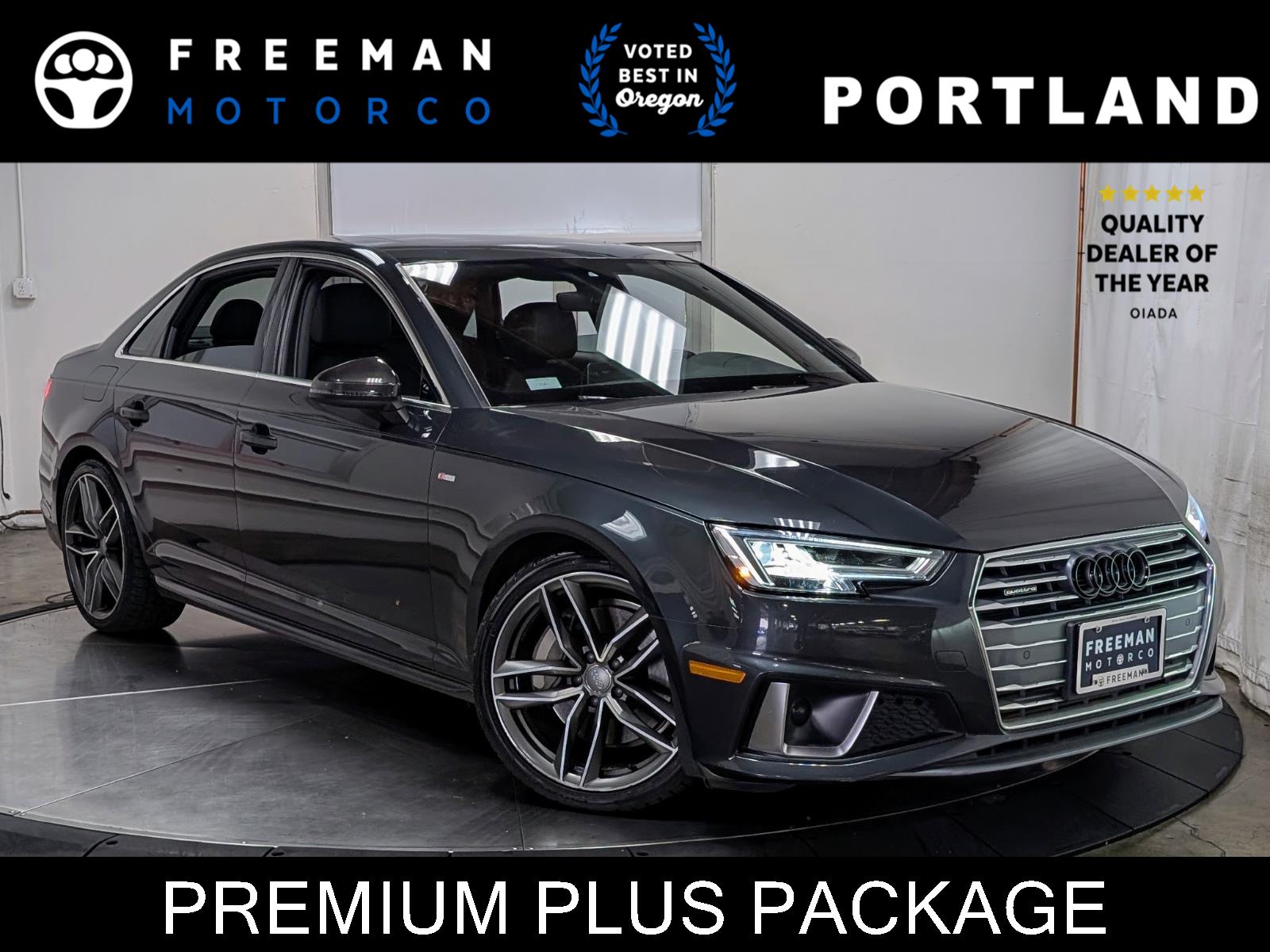 Manhattan Gray Metallic 2019 Audi A4 quattro Premium Plus 45 TFSI Sedan All-Wheel Drive Automatic