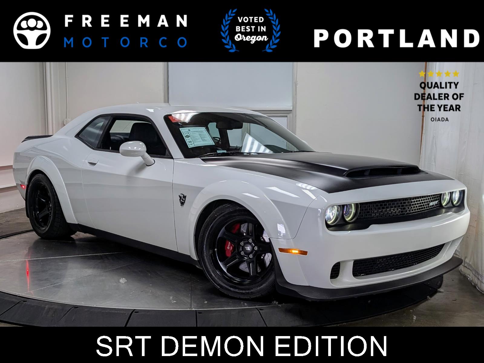 White Knuckle Clearcoat 2018 Dodge Challenger SRT Demon RWD Coupe Rear-Wheel Drive 8-Speed Automatic