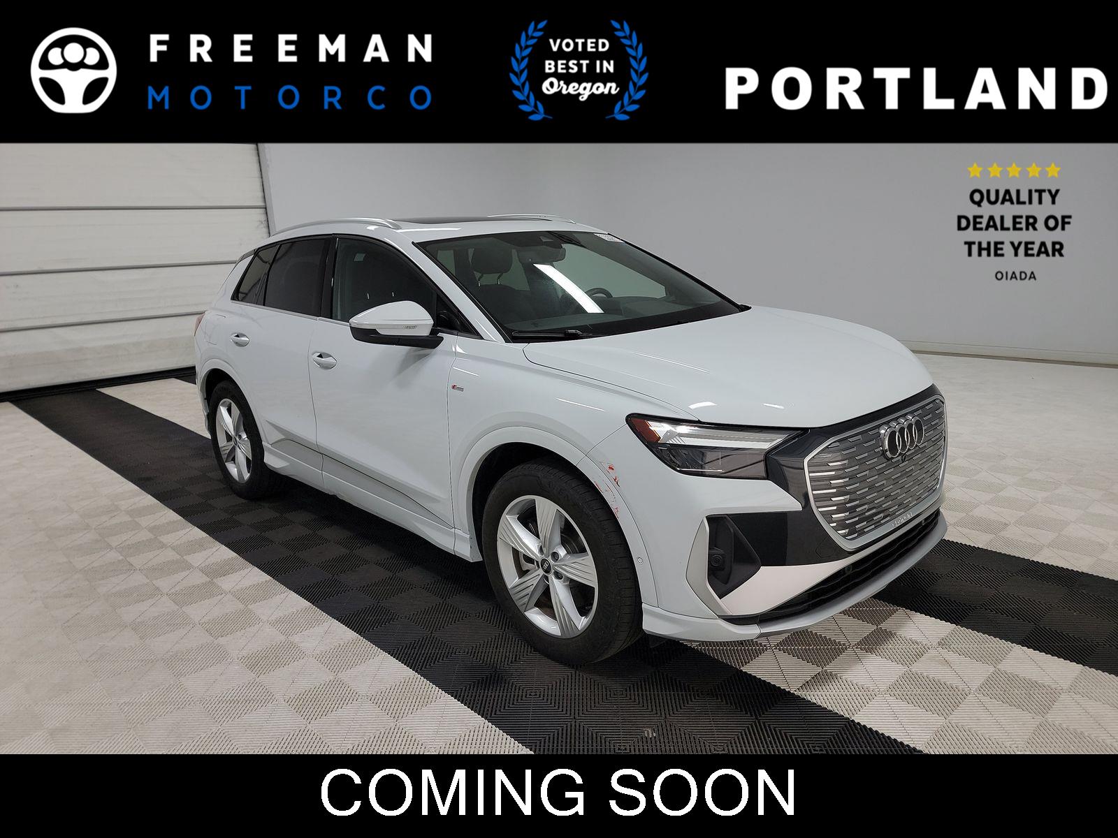 Glacier White Metallic 2024 Audi Q4 e-tron SUV / Crossover All-Wheel Drive Automatic