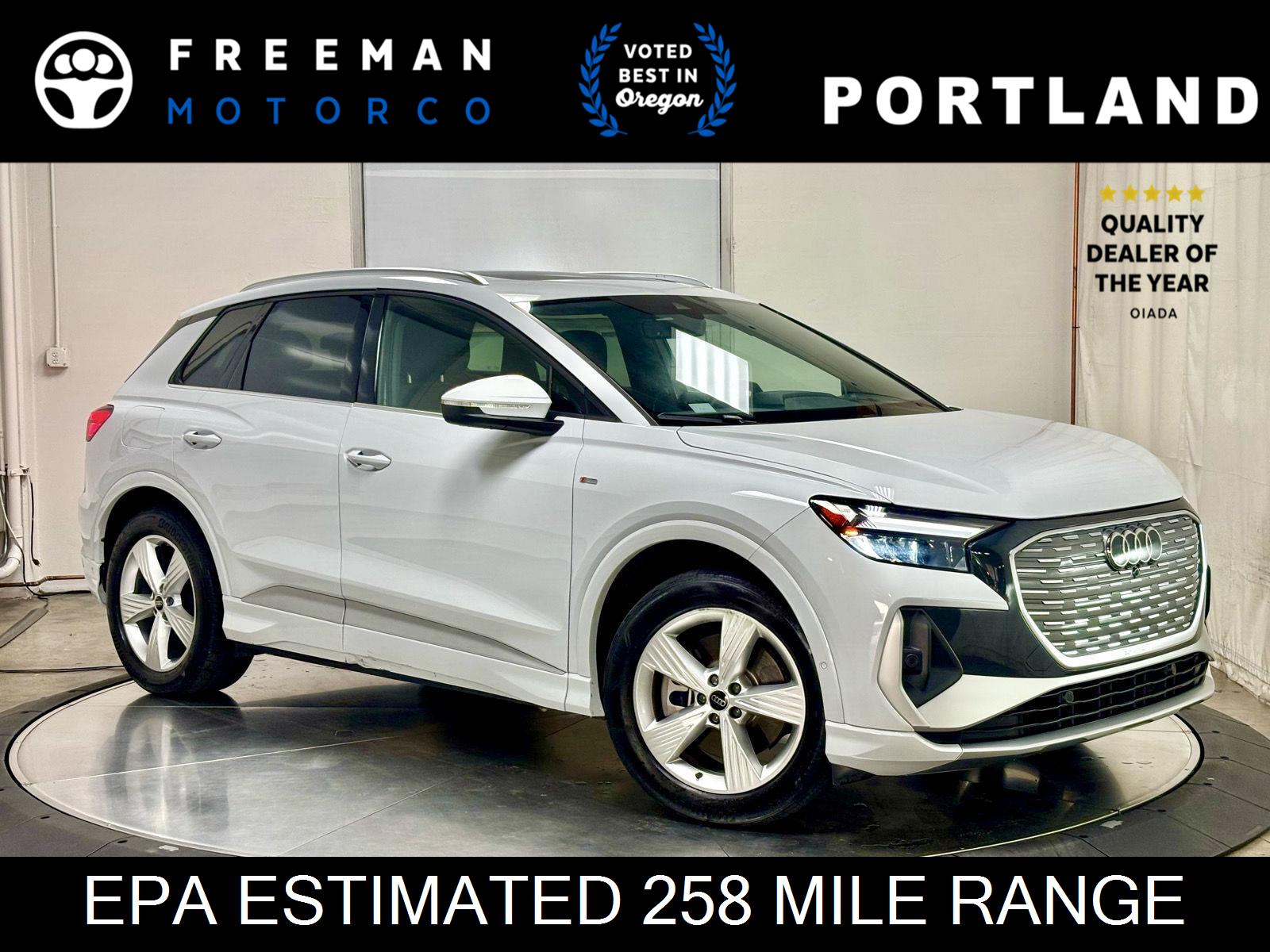 Glacier White Metallic 2024 Audi Q4 e-tron SUV / Crossover All-Wheel Drive Automatic
