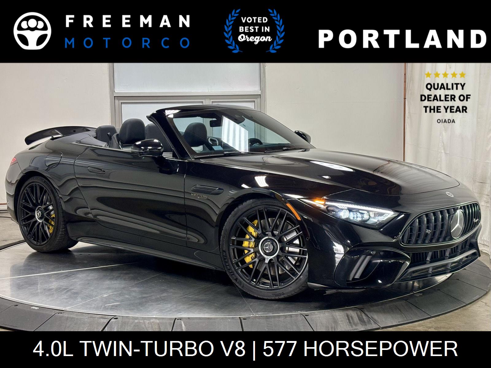 Obsidian Black Metallic 2022 Mercedes-Benz SL-Class Convertible All-Wheel Drive Automatic