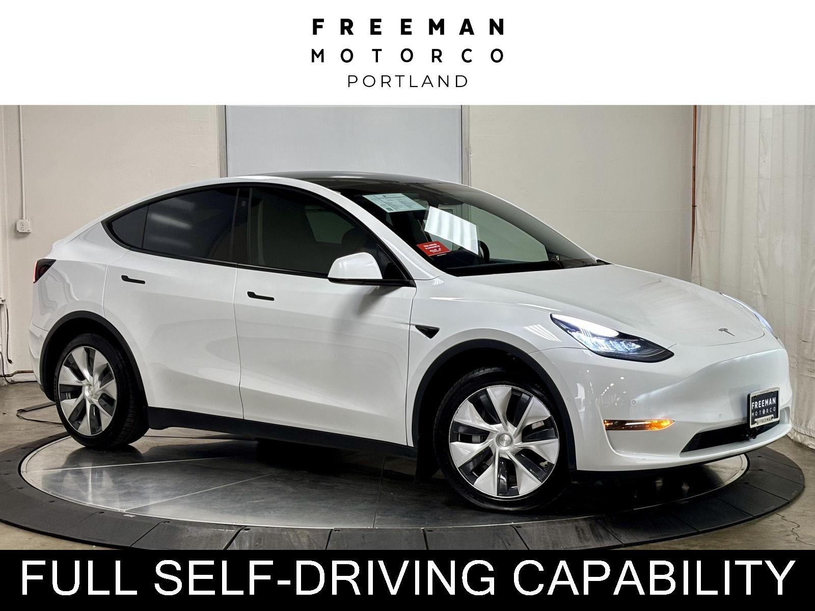 Pearl White Multi-Coat 2021 Tesla Model Y SUV / Crossover All-Wheel Drive Automatic