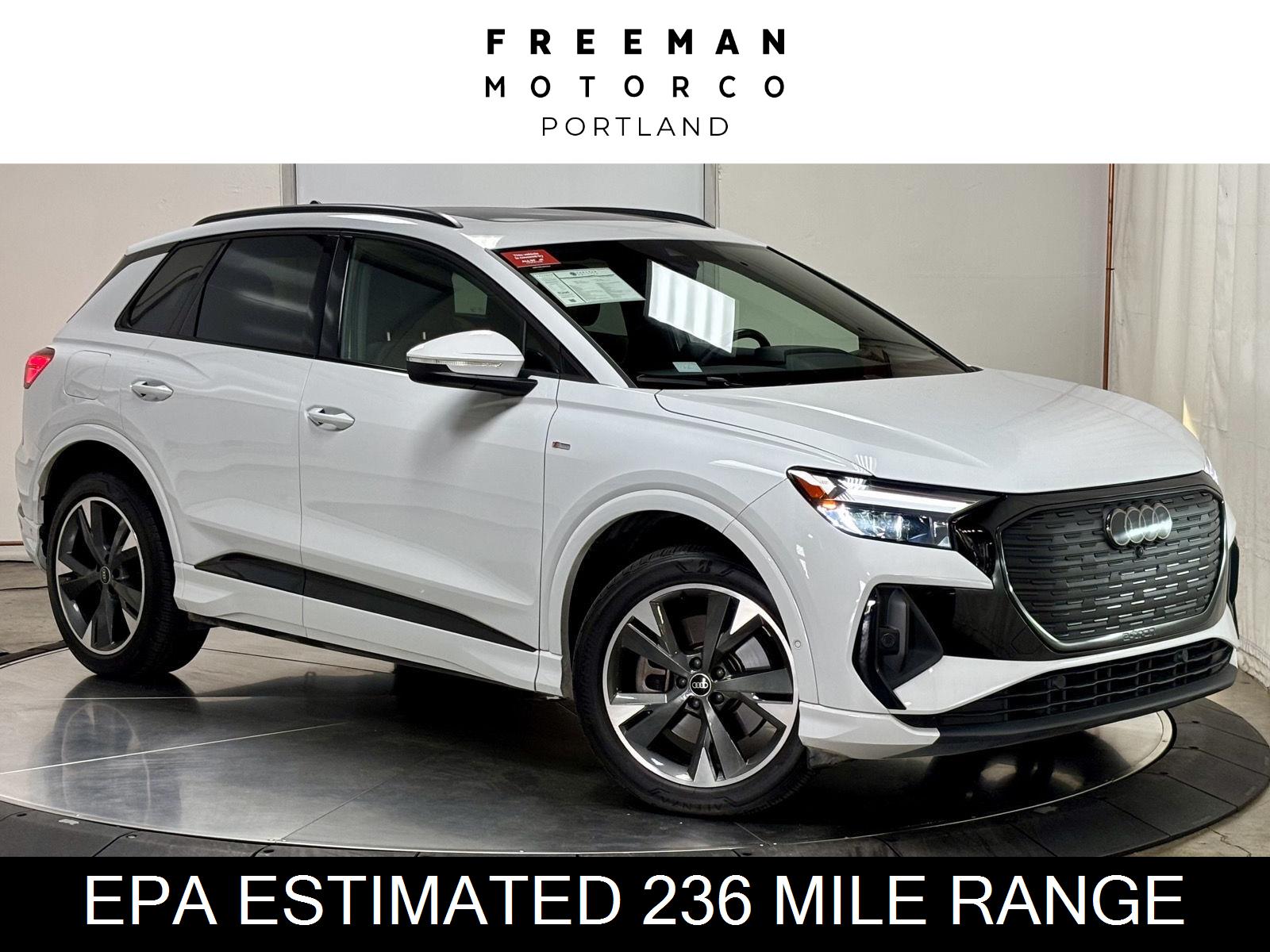 Glacier White Metallic 2023 Audi Q4 e-tron SUV / Crossover All-Wheel Drive Automatic