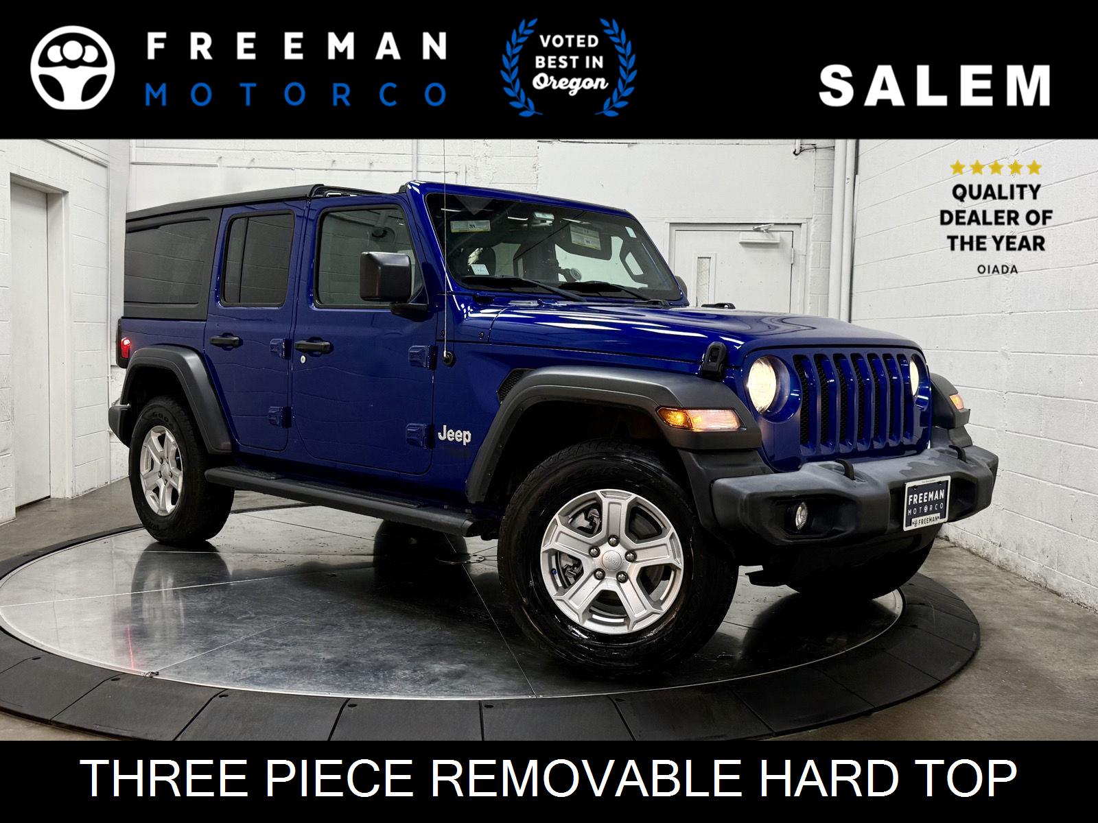 Ocean Blue Metallic Clearcoat 2019 Jeep Wrangler Unlimited Sport S 4WD SUV / Crossover Four-Wheel Drive 8-Speed Automatic