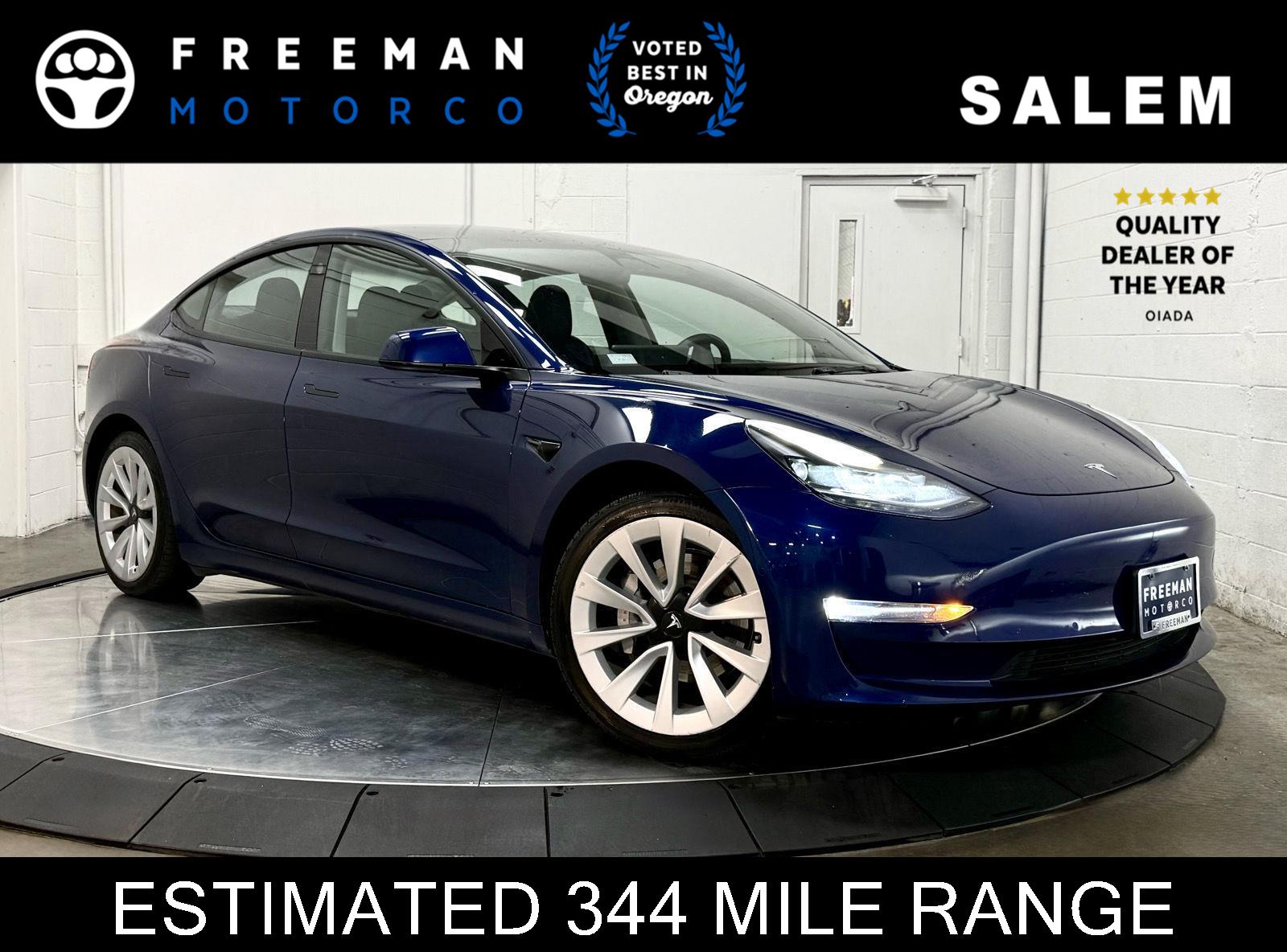 Deep Blue Metallic 2022 Tesla Model 3 Long Range AWD Sedan All-Wheel Drive Automatic
