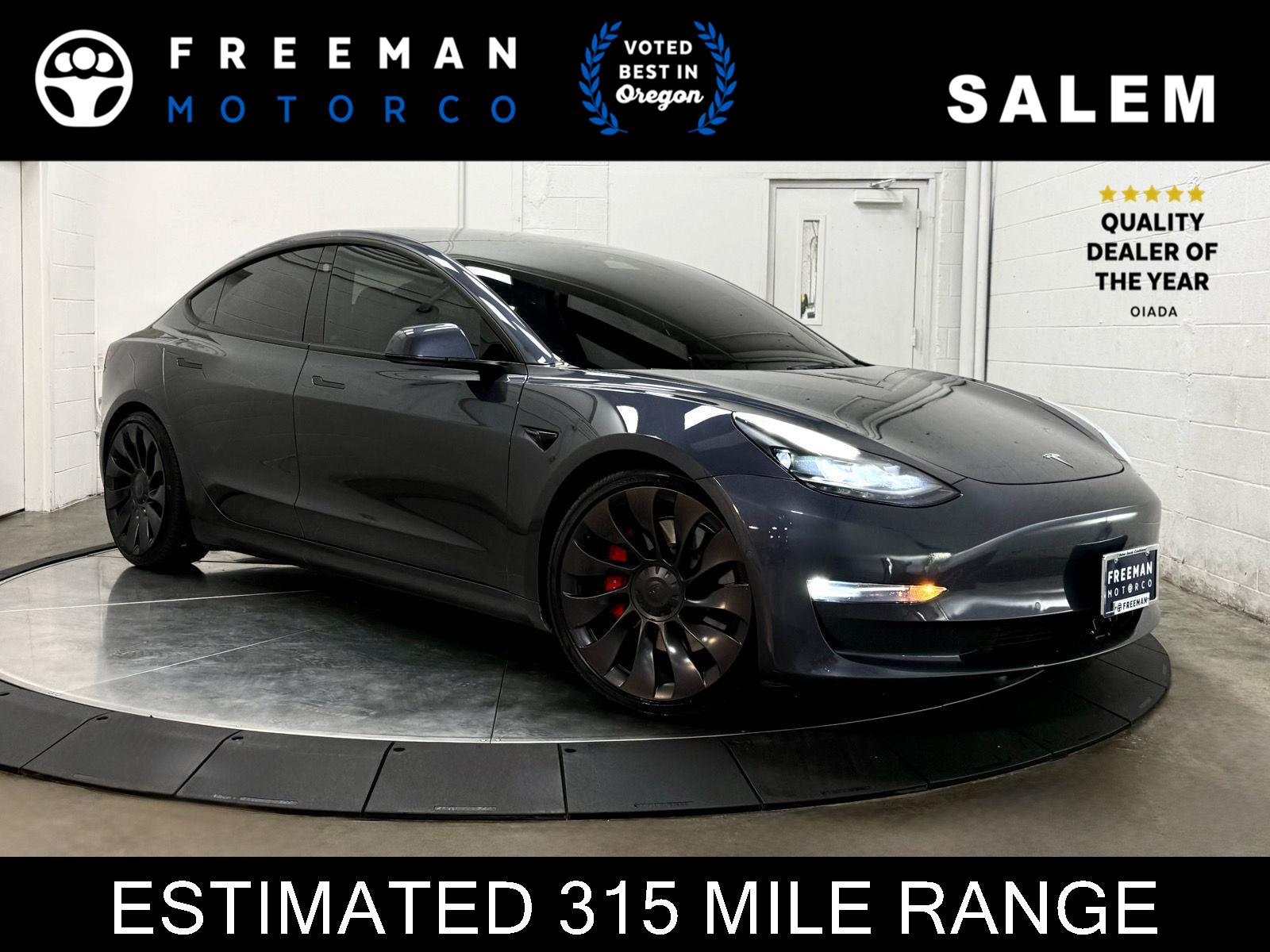 Midnight Silver Metallic 2022 Tesla Model 3 Performance AWD Sedan All-Wheel Drive Automatic