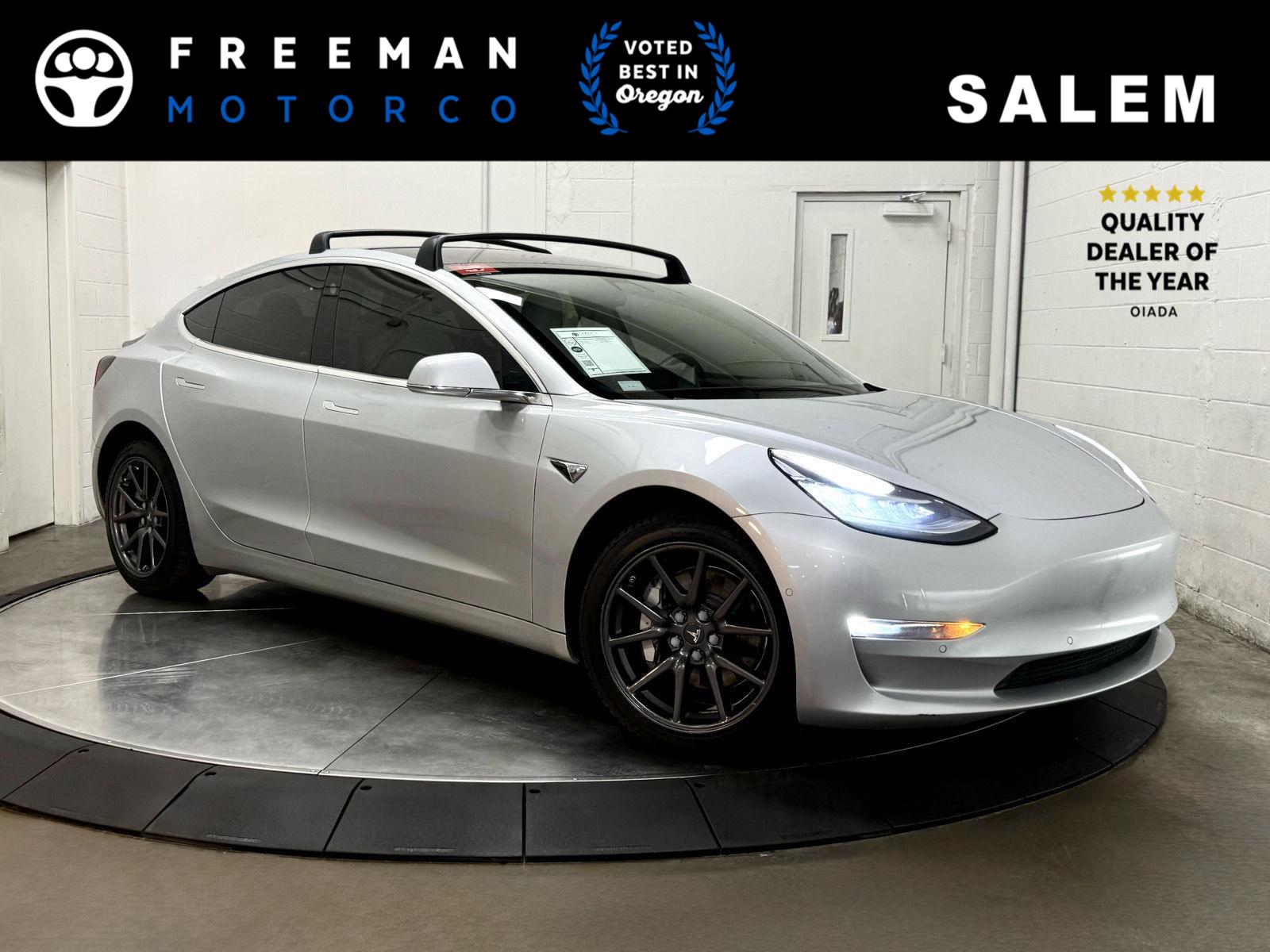 Silver 2018 Tesla Model 3 Sedan All-Wheel Drive Automatic