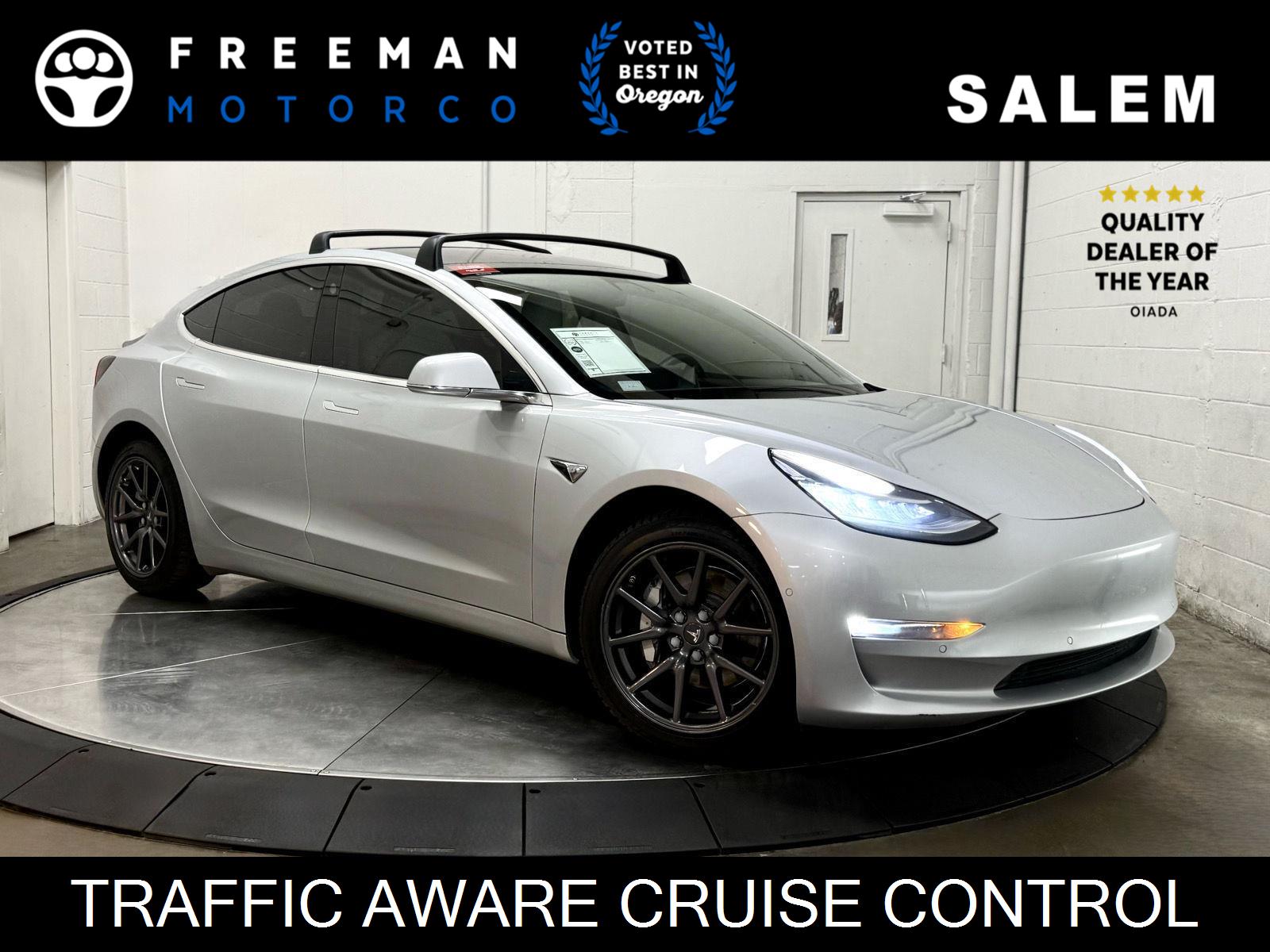Silver 2018 Tesla Model 3 Sedan All-Wheel Drive Automatic