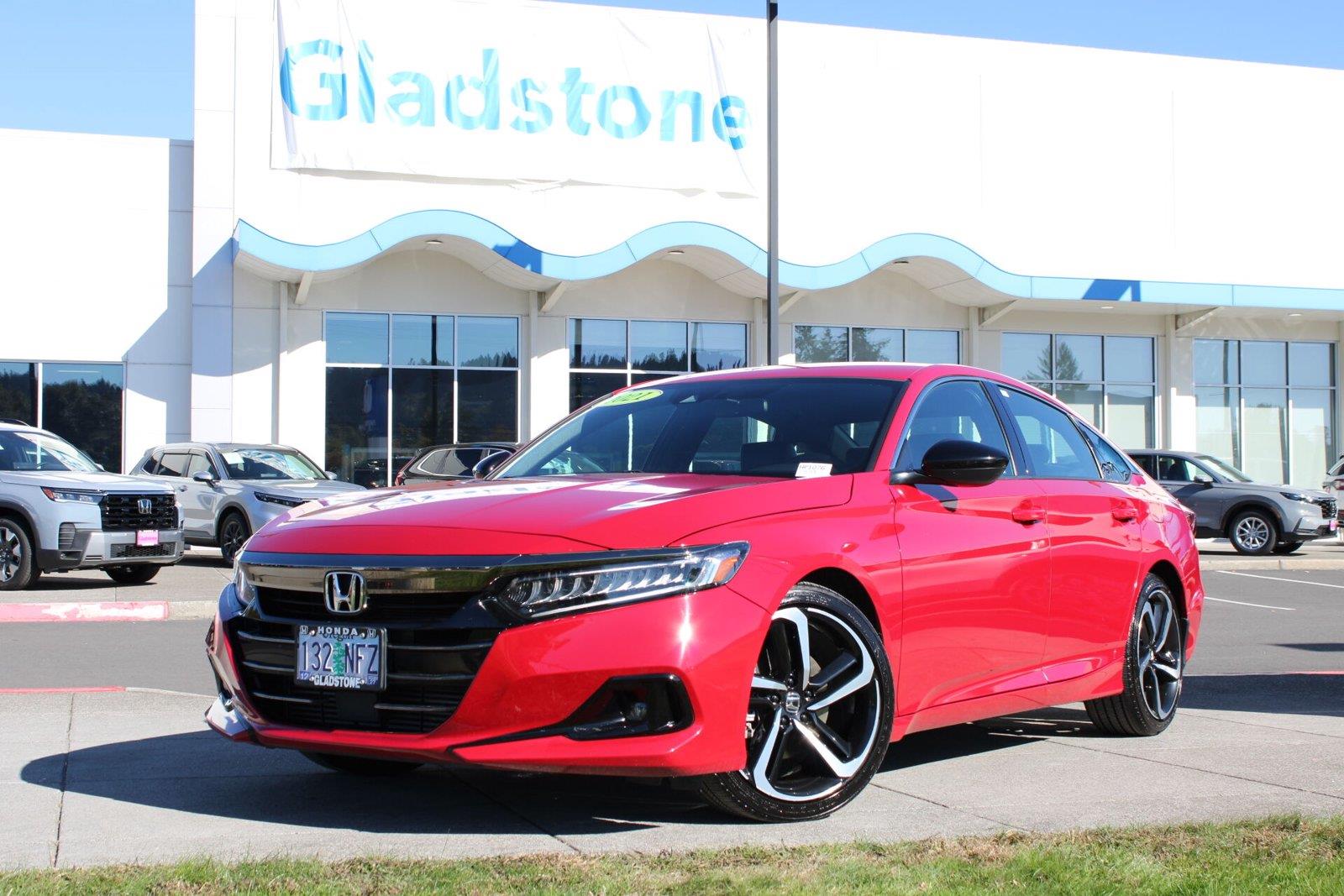 San Marino Red 2021 Honda Accord Sedan Front-Wheel Drive Continuously Variable Transmission