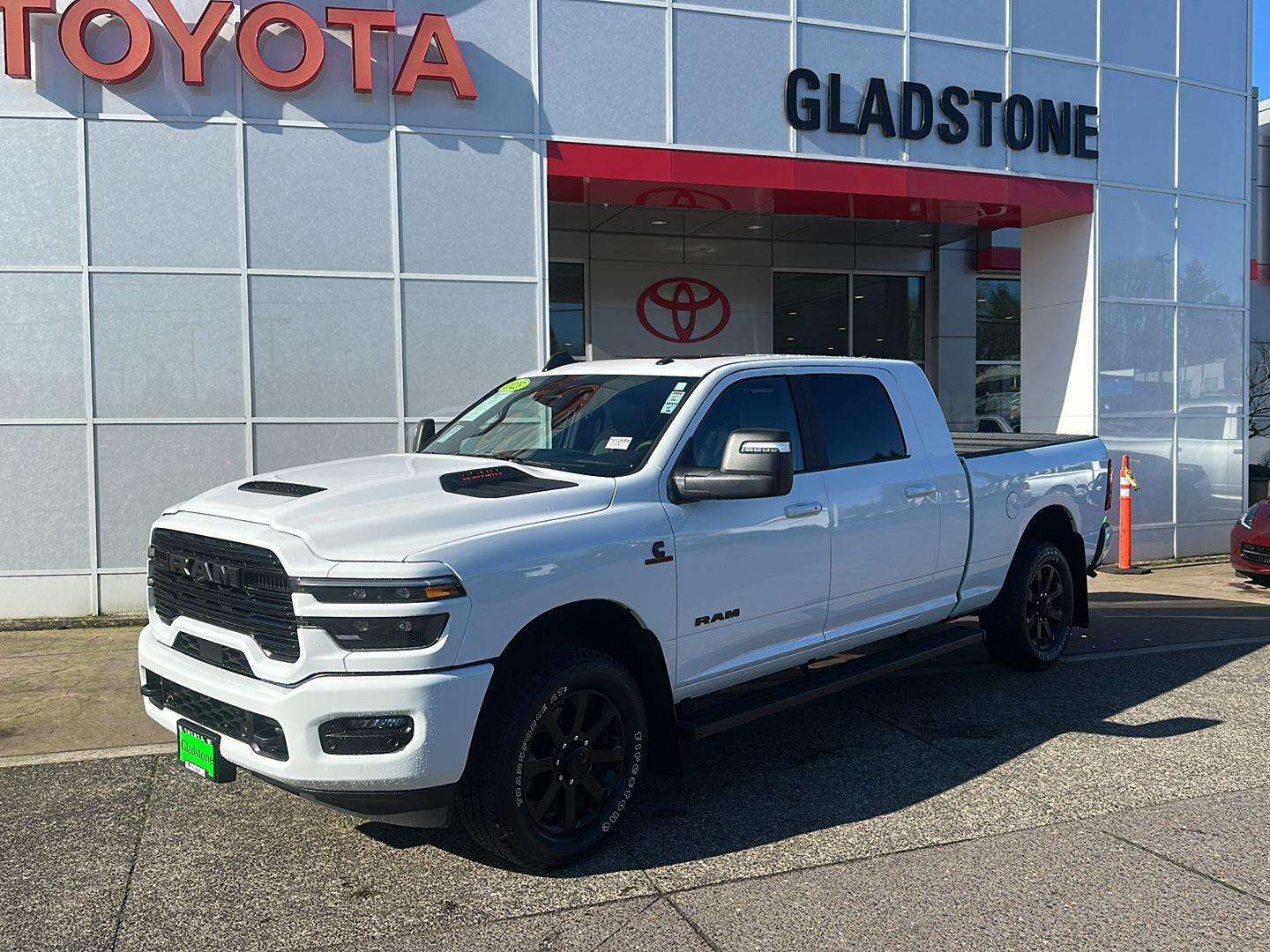 Bright White Clearcoat 2025 RAM 3500 Laramie Mega Cab 4WD Pickup Truck Four-Wheel Drive 8-Speed Automatic