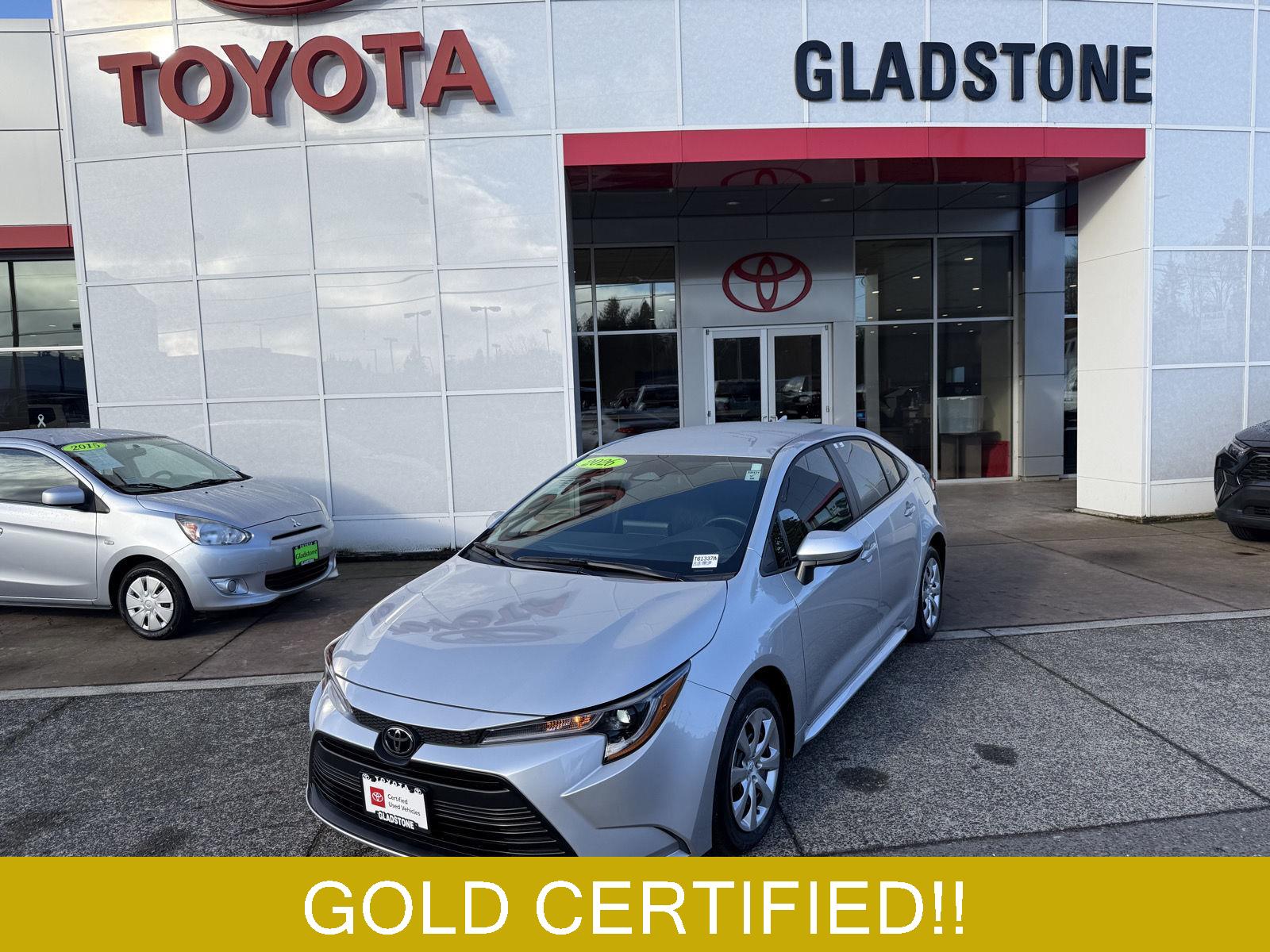 Classic Silver Metallic 2026 Toyota Corolla LE FWD Sedan Front-Wheel Drive Continuously Variable Transmission