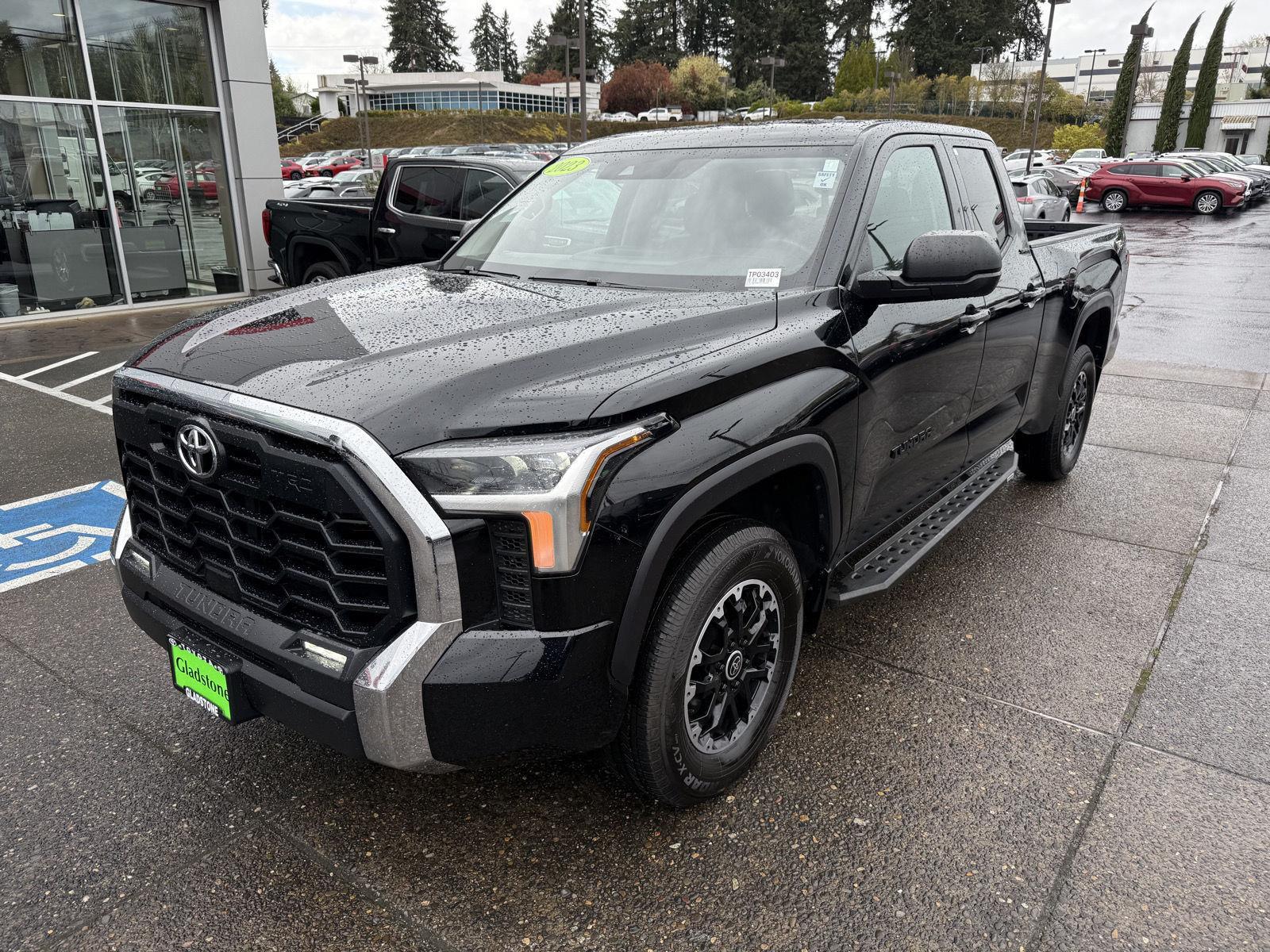 Midnight Black Metallic 2023 Toyota Tundra SR5 Double Cab 4WD Pickup Truck Four-Wheel Drive Automatic