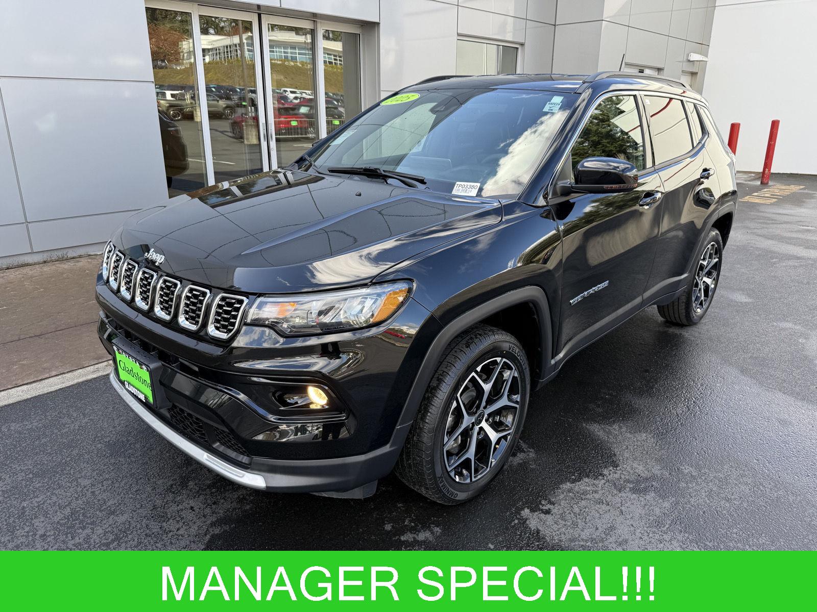 Diamond Black Crystal Pearlcoat 2025 Jeep Compass Limited 4WD SUV / Crossover Four-Wheel Drive 8-Speed Automatic