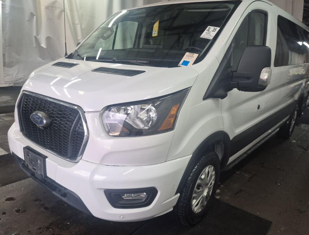 Oxford White 2023 Ford Transit Passenger 350 XLT Low Roof LB RWD Van Rear-Wheel Drive