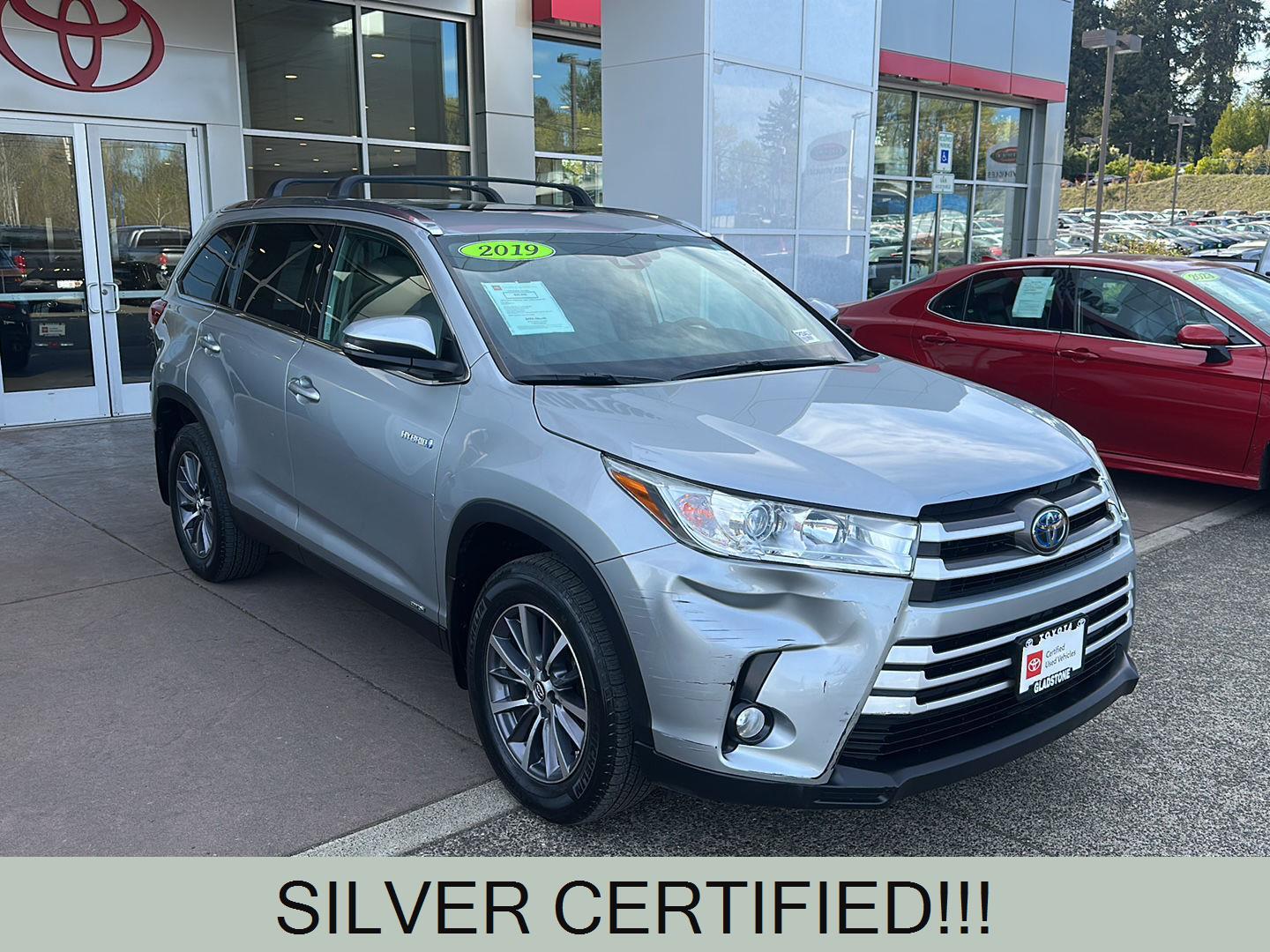 Celestial Silver Metallic 2019 Toyota Highlander Hybrid XLE AWD SUV / Crossover All-Wheel Drive Continuously Variable Transmission