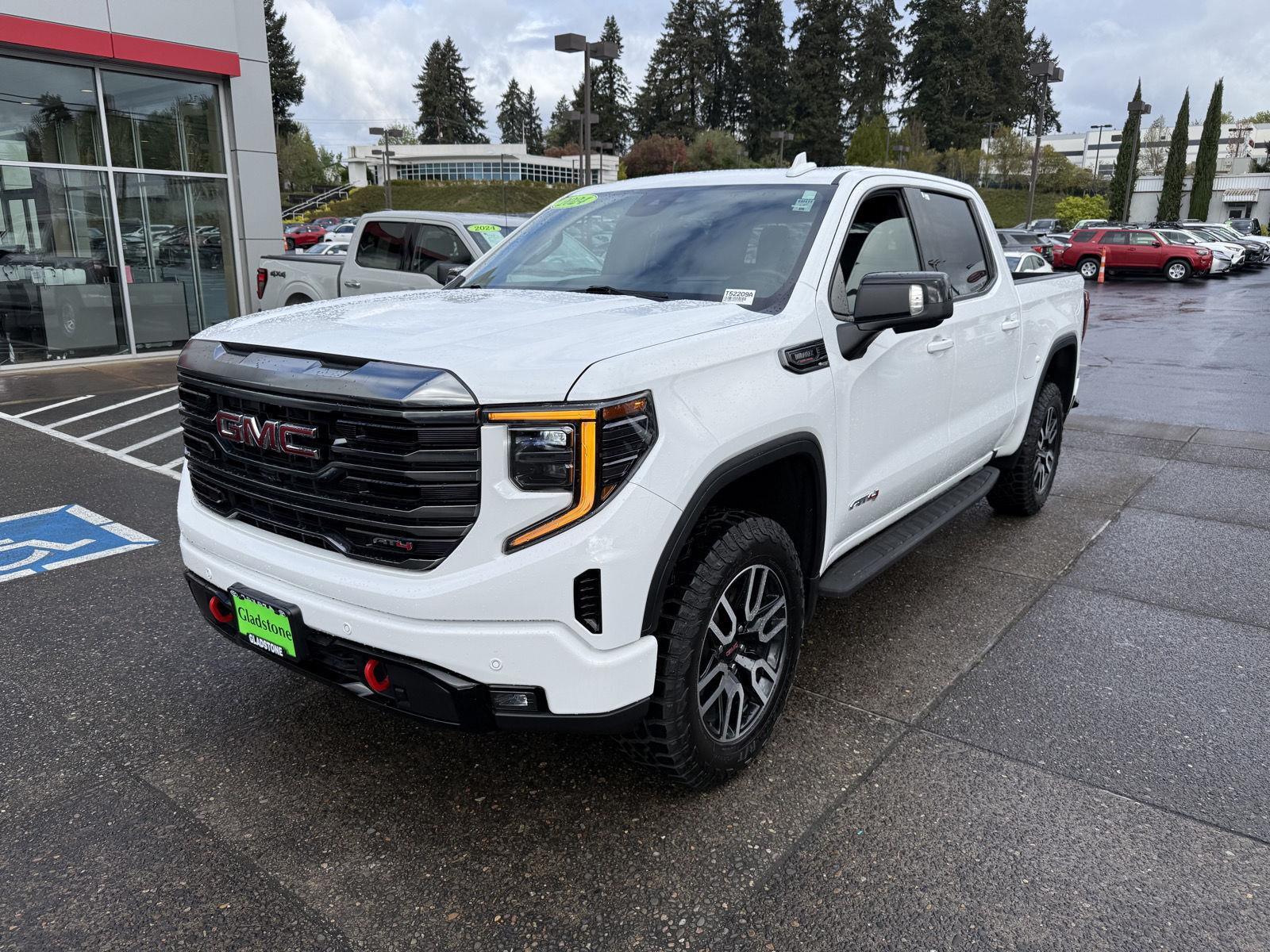 Summit White 2024 GMC Sierra 1500 AT4 Crew Cab 4WD Pickup Truck Four-Wheel Drive Automatic