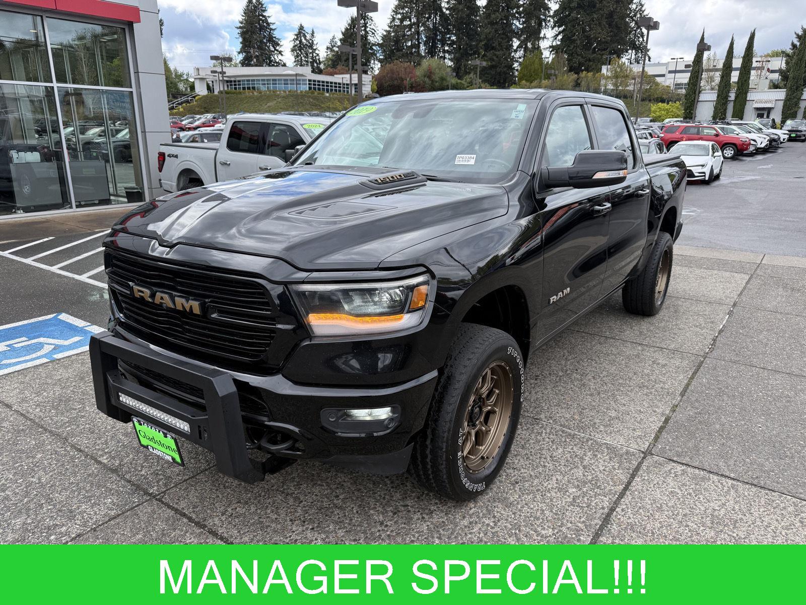 Diamond Black Crystal Pearl 2019 RAM 1500 Sport Crew Cab 4WD Pickup Truck 8-Speed Automatic