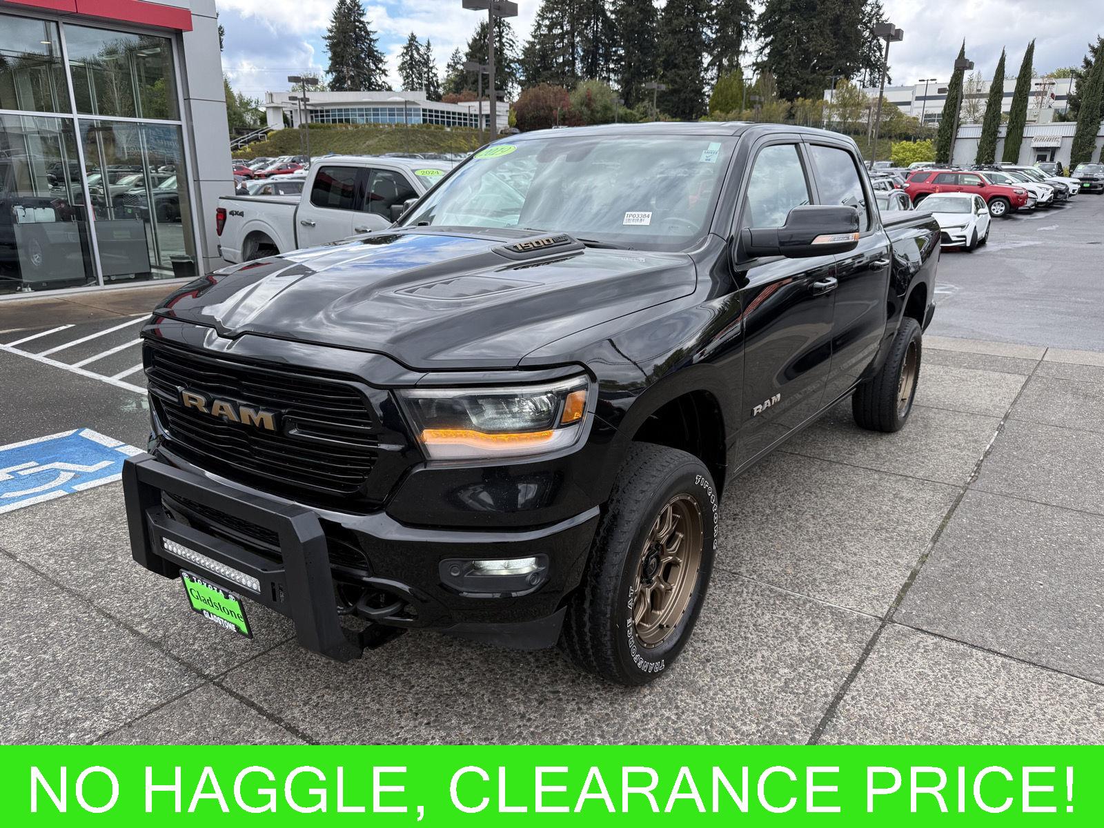 Diamond Black Crystal Pearl 2019 RAM 1500 Sport Crew Cab 4WD Pickup Truck 8-Speed Automatic