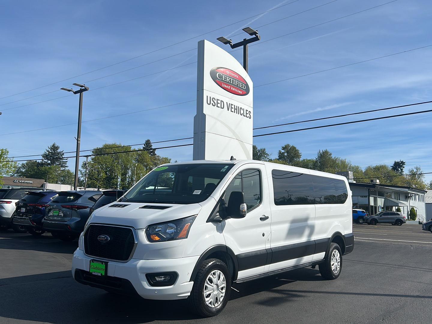 Oxford White 2023 Ford Transit Passenger 350 XLT Low Roof LB RWD Van Rear-Wheel Drive