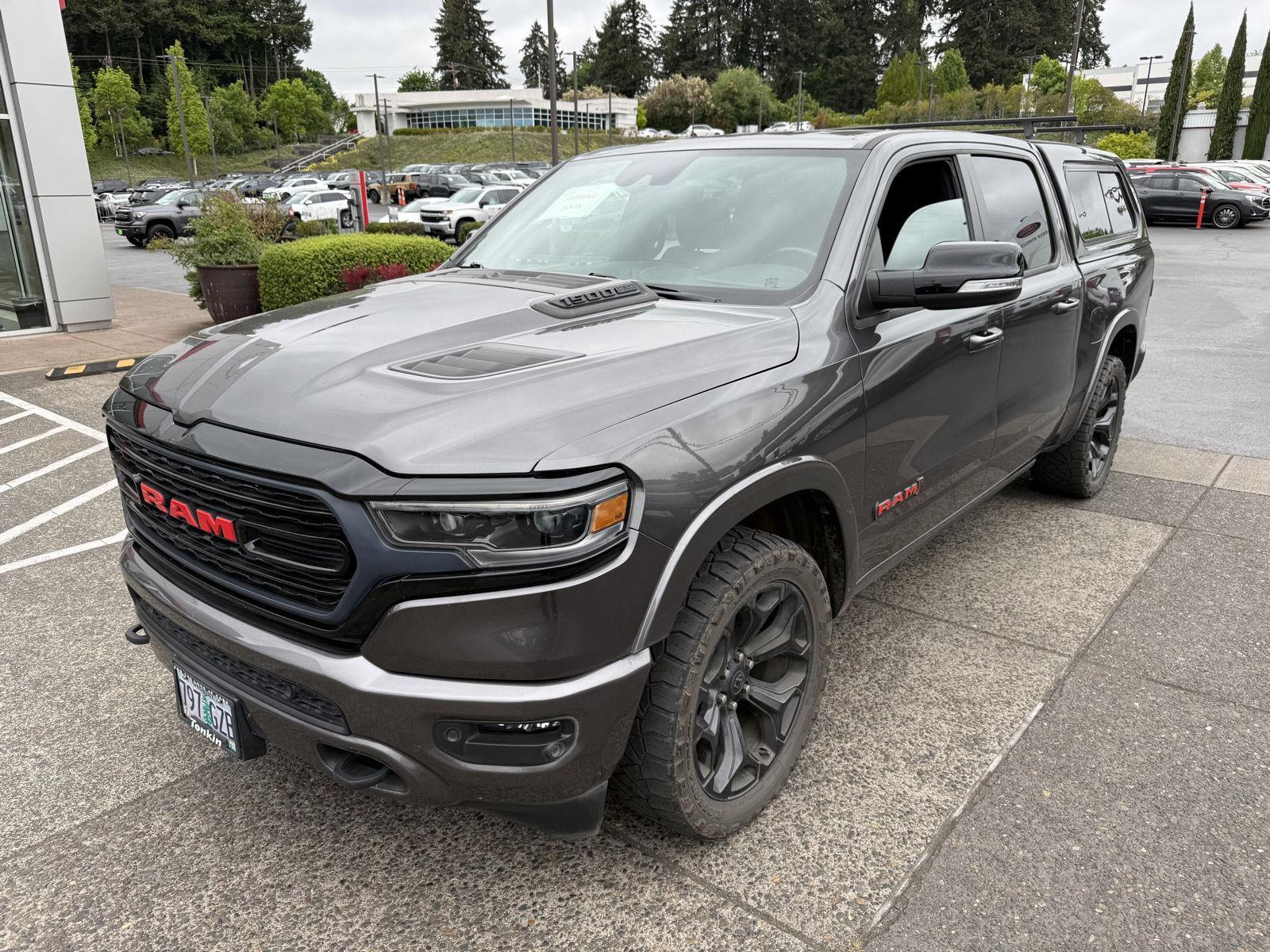 Gray (Granite Crystal Metallic Clearcoat) 2022 RAM 1500 Limited Crew Cab 4WD Pickup Truck Four-Wheel Drive 8-Speed Automatic