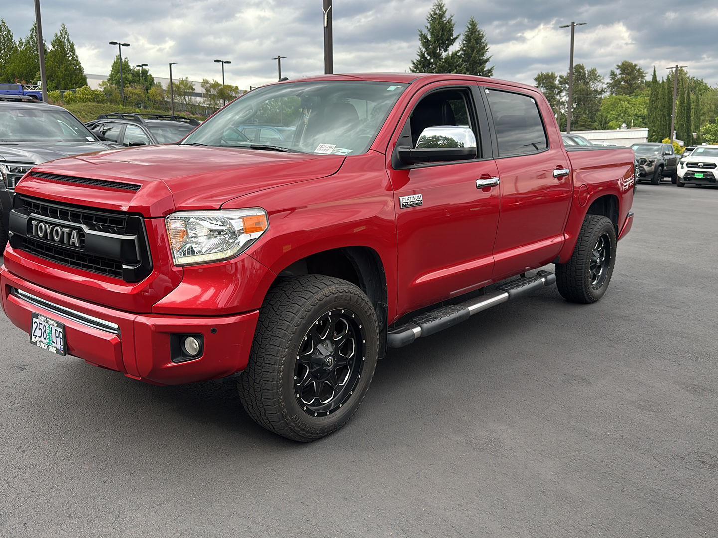 Barcelona Red Metallic 2015 Toyota Tundra Platinum CrewMax 5.7L 4WD Pickup Truck Four-Wheel Drive Automatic