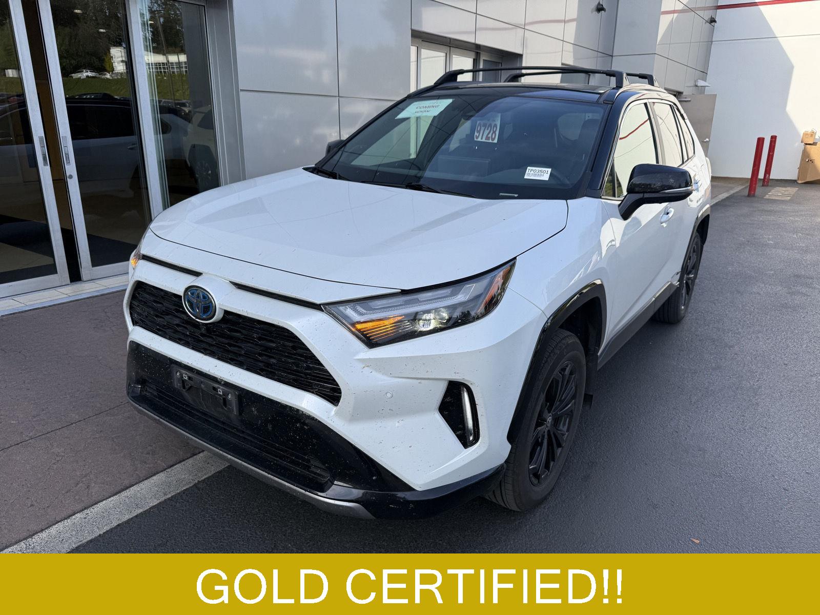 Wind Chill Pearl/Midnight Black Metallic 2024 Toyota RAV4 Hybrid SUV / Crossover All-Wheel Drive Continuously Variable Transmission