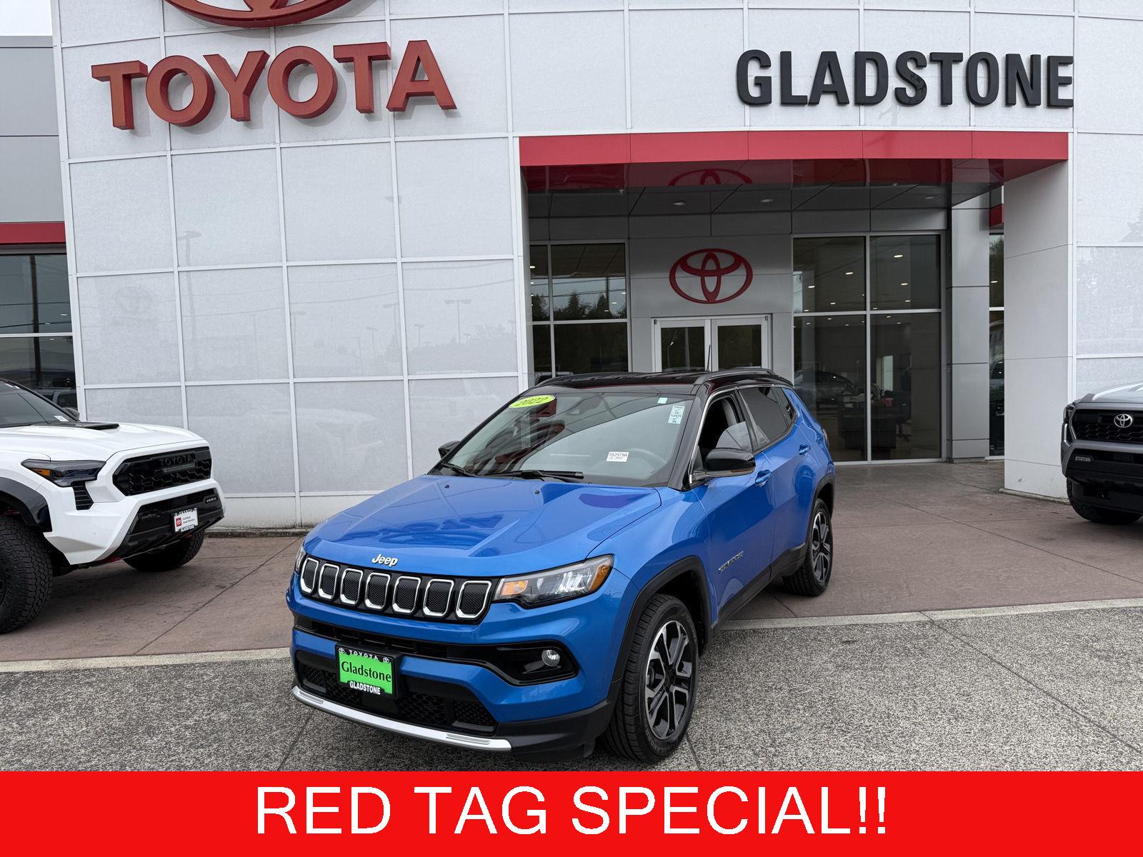 Laser Blue Pearlcoat 2022 Jeep Compass SUV / Crossover Four-Wheel Drive 9-Speed Automatic