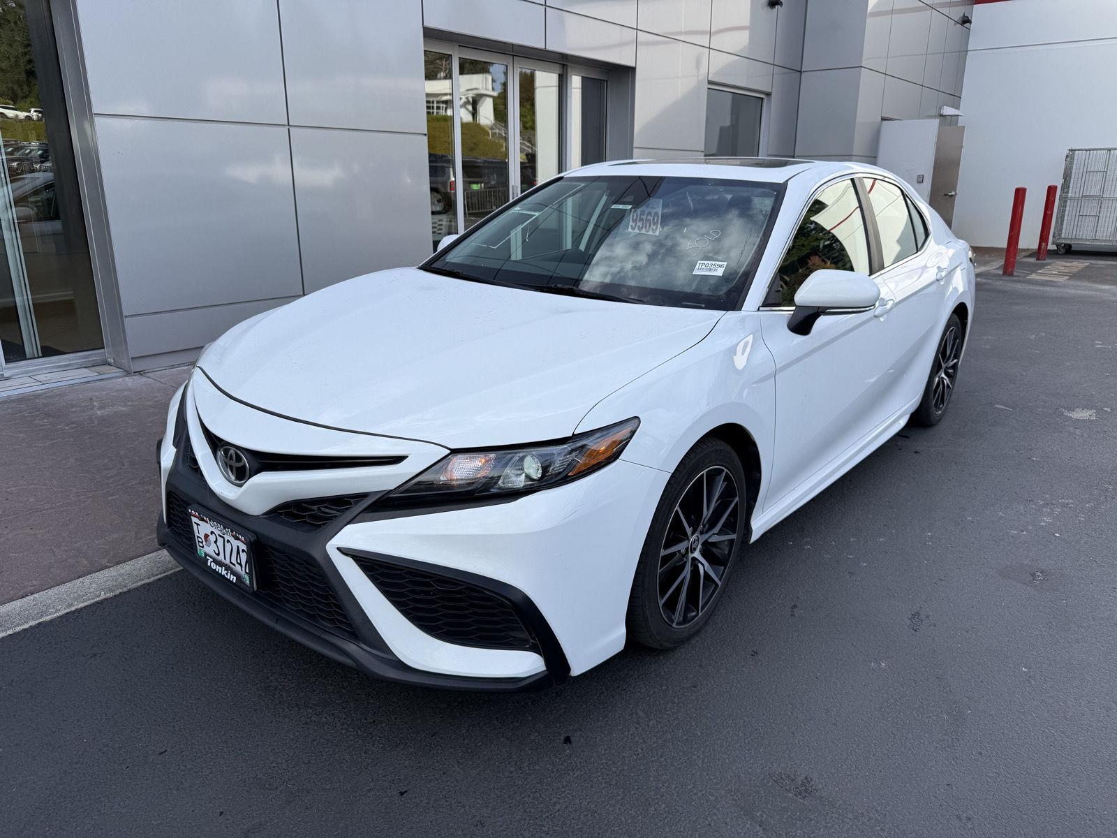 Super White 2021 Toyota Camry Sedan All-Wheel Drive Automatic