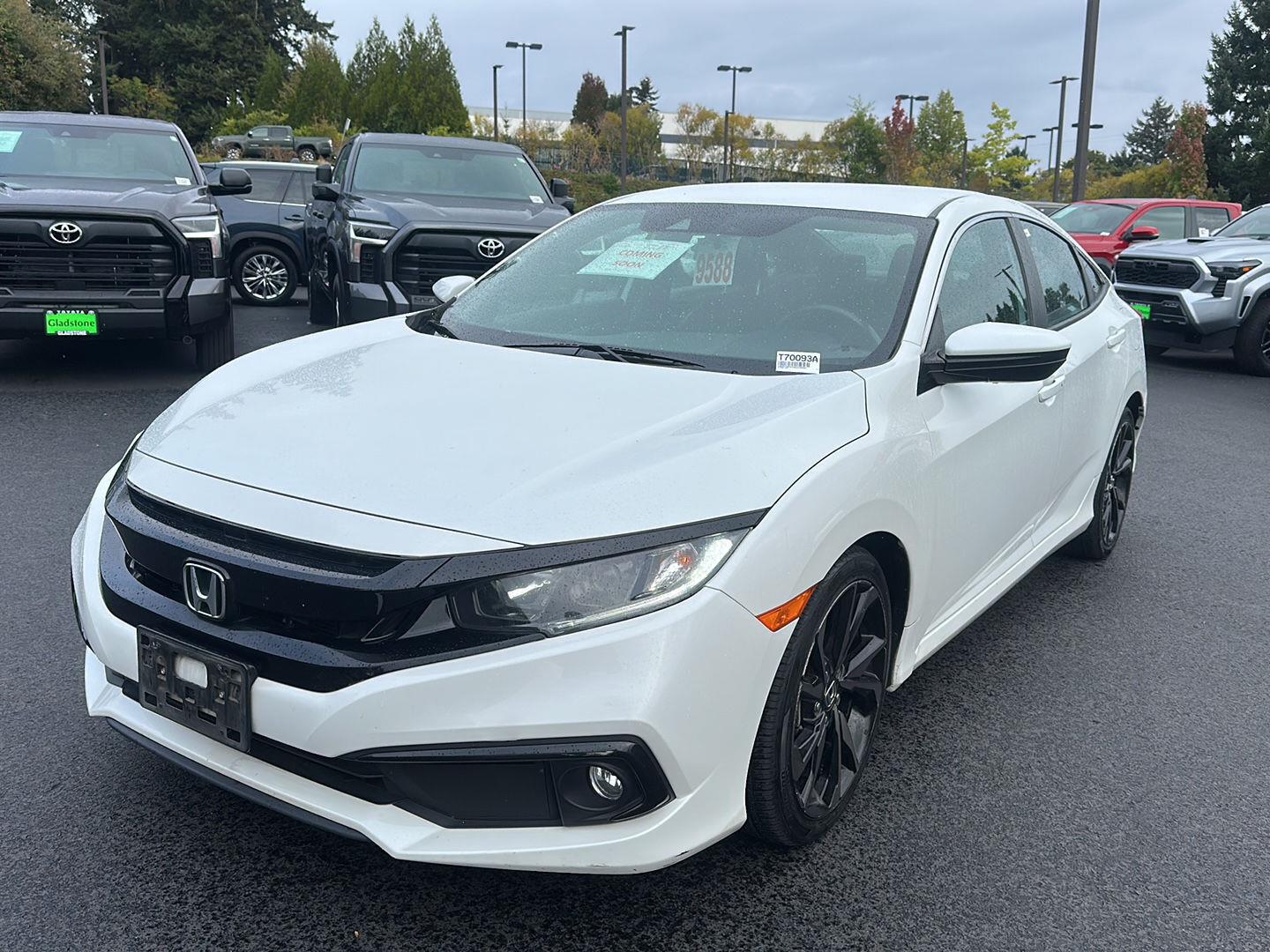 Platinum White Pearl 2019 Honda Civic Sedan Front-Wheel Drive Continuously Variable Transmission