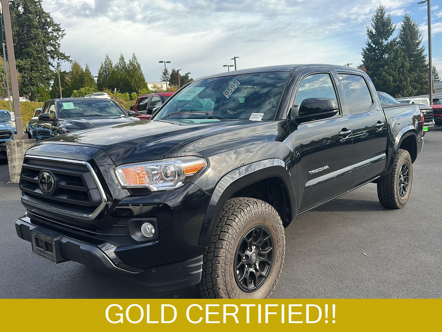 Midnight Black Metallic 2021 Toyota Tacoma Pickup Truck Four-Wheel Drive Automatic