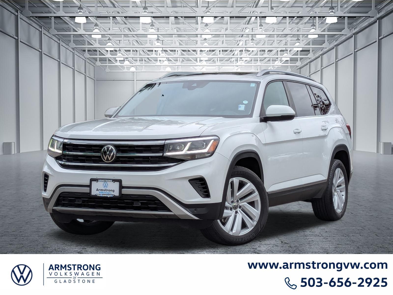 Pure White 2021 Volkswagen Atlas SUV / Crossover All-Wheel Drive Automatic