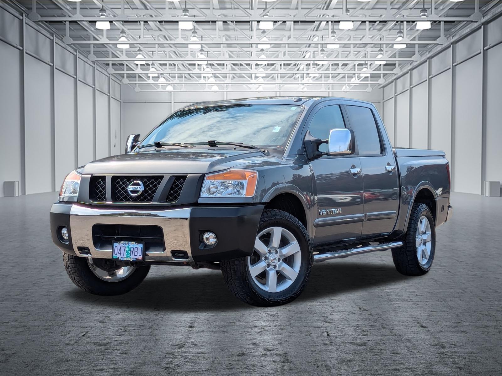 Gray (Gun Metallic) 2015 Nissan Titan Pickup Truck Four-Wheel Drive Automatic