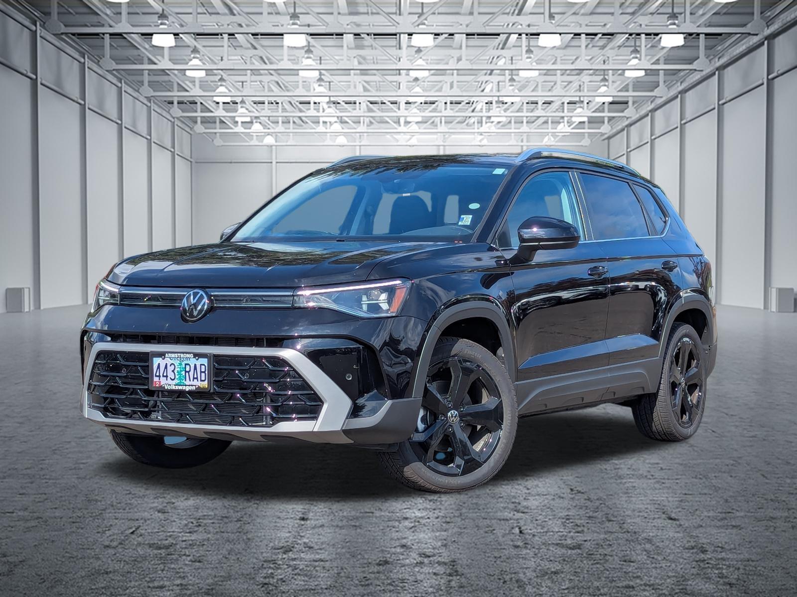 Deep Black Pearl 2025 Volkswagen Taos SUV / Crossover All-Wheel Drive Automatic