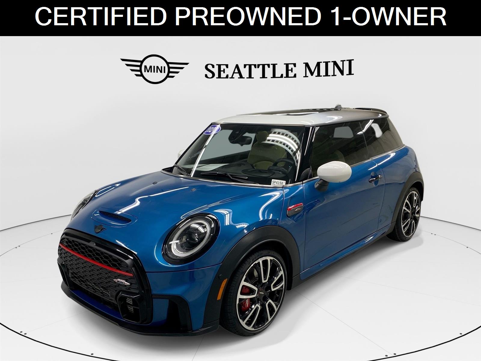 Island Blue Metallic 2024 MINI Cooper Hatchback Front-Wheel Drive 8-Speed Automatic