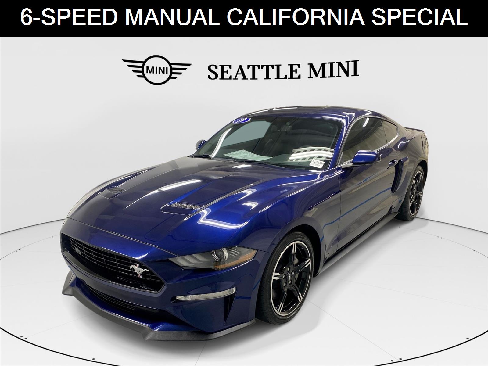 Kona Blue Metallic 2019 Ford Mustang Coupe Rear-Wheel Drive 6-Speed Manual
