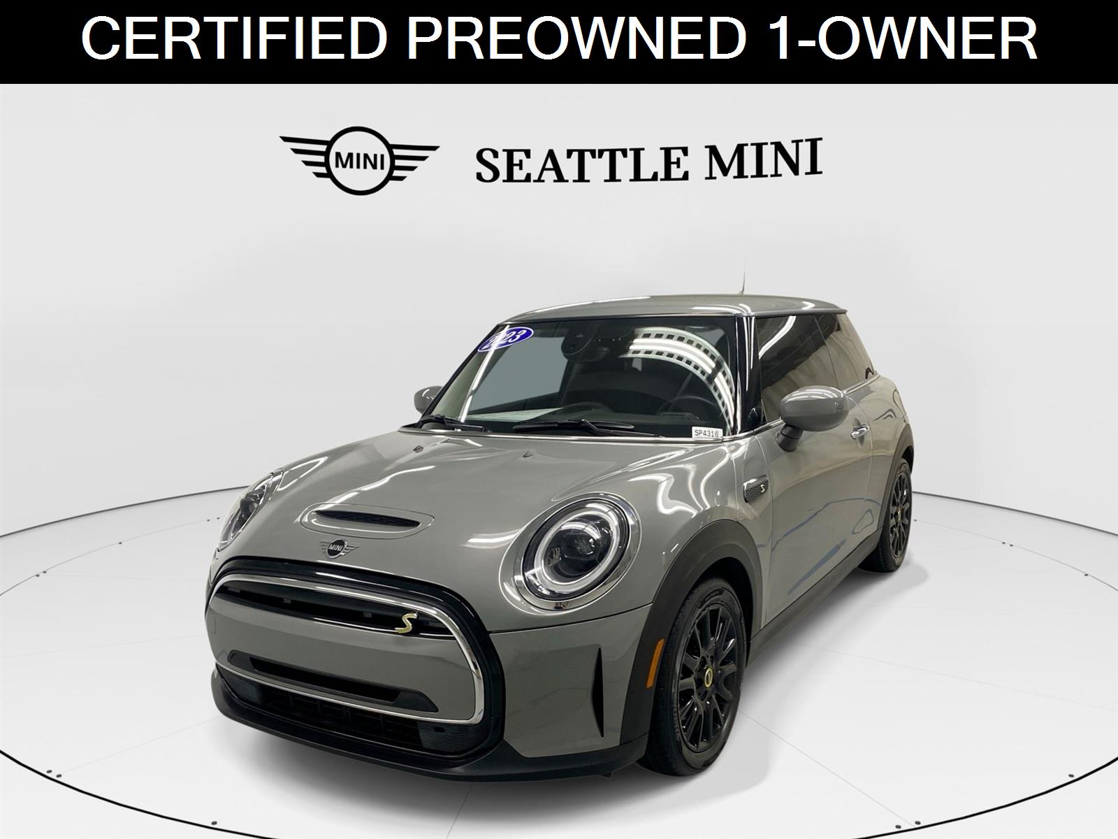 Gray (Moonwalk Grey Metallic) 2023 MINI Cooper Hatchback Front-Wheel Drive 1-Speed Automatic