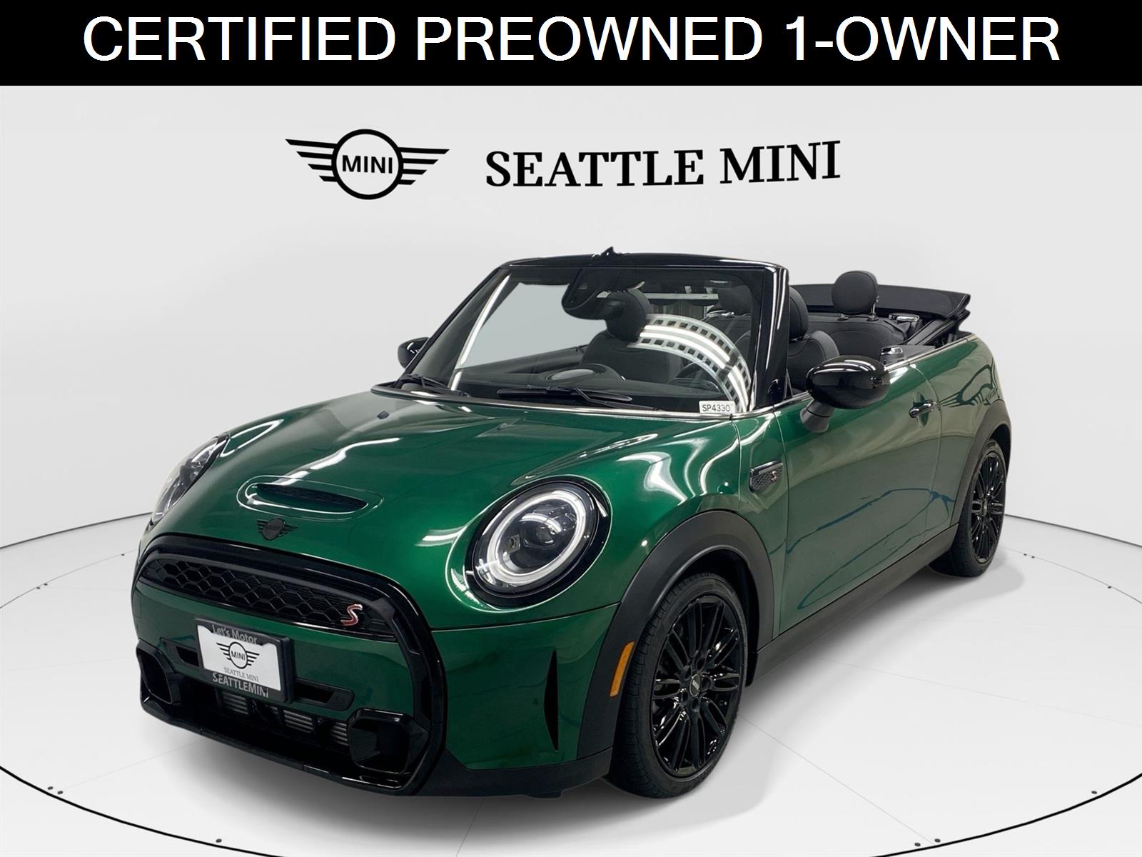 British Racing Green IV Metallic 2024 MINI Cooper Convertible Front-Wheel Drive 7-Speed Dual Clutch