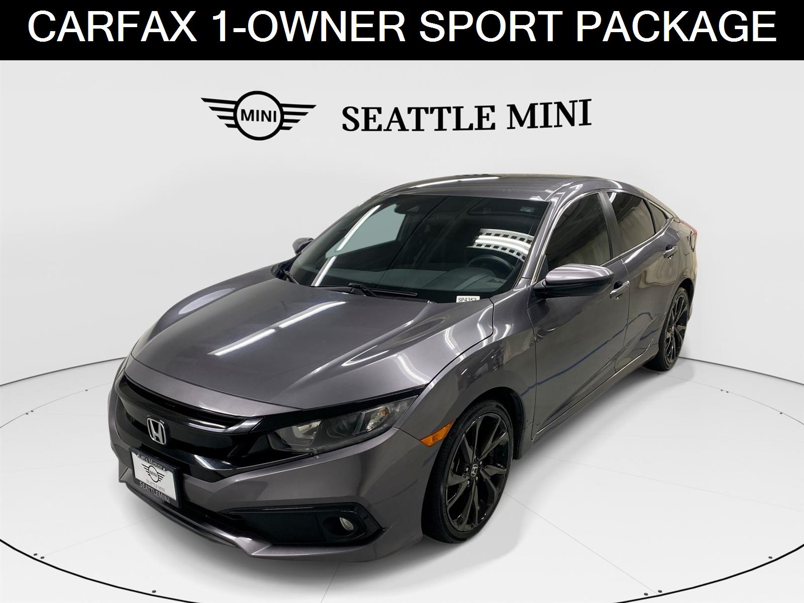 Gray (Modern Steel Metallic) 2020 Honda Civic Sedan Front-Wheel Drive Continuously Variable Transmission