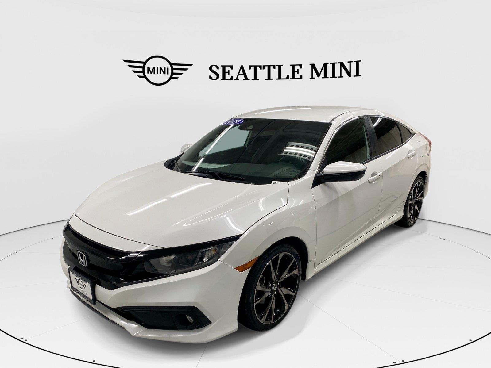 Platinum White Pearl 2019 Honda Civic Sedan Front-Wheel Drive Continuously Variable Transmission