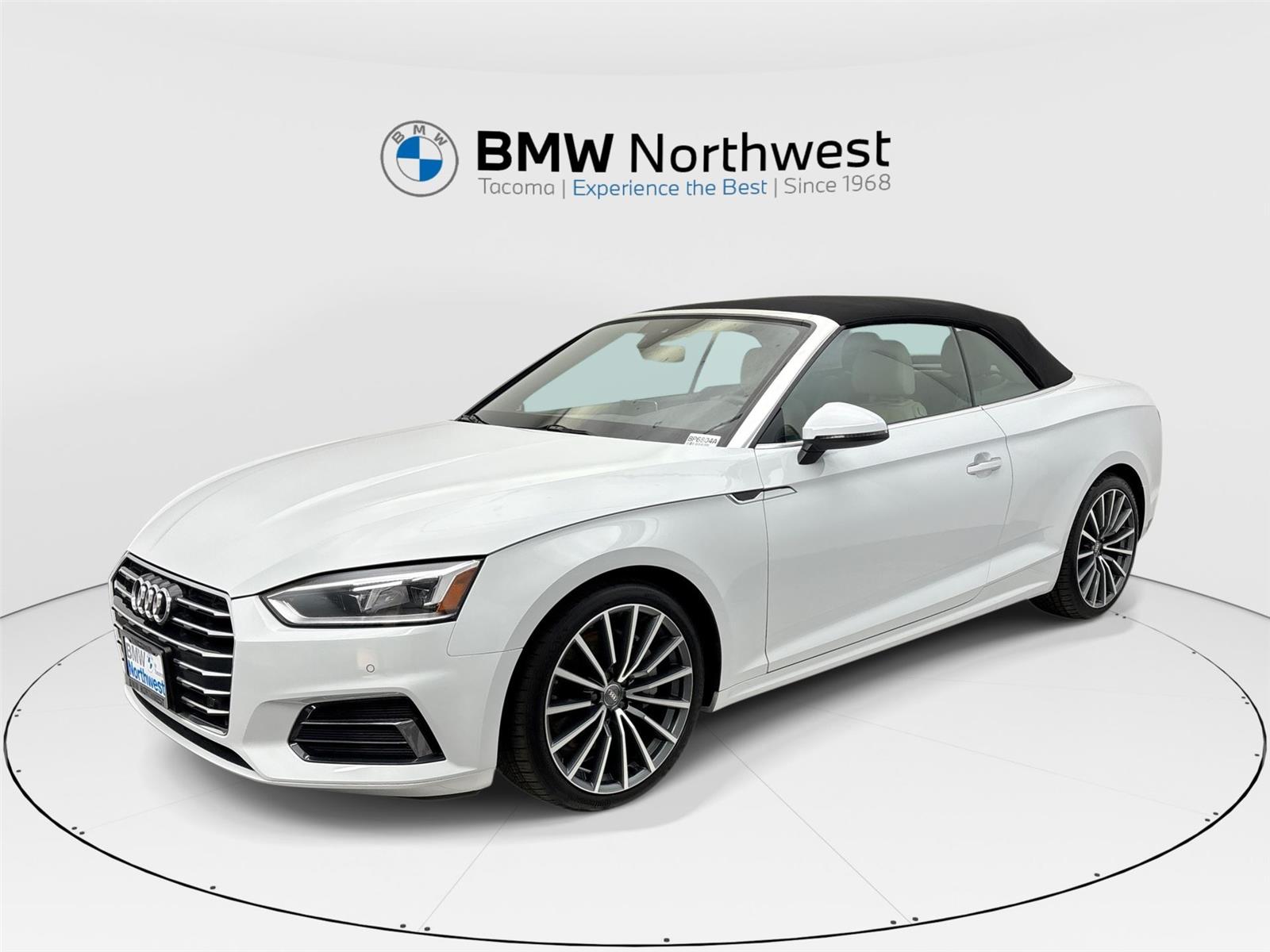 Glacier White Metallic/Black Roof 2018 Audi A5 2.0T quattro Premium Plus Cabriolet AWD Convertible All-Wheel Drive 7-Speed Automatic