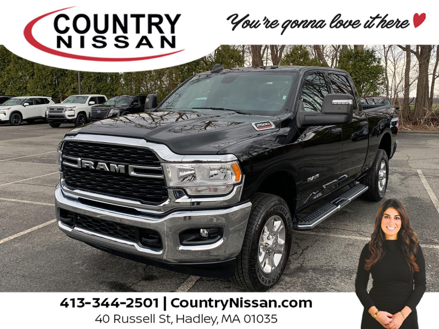 Diamond Black Crystal Pearlcoat 2024 RAM 2500 Big Horn Crew Cab 4WD Pickup Truck Four-Wheel Drive 8-Speed Automatic