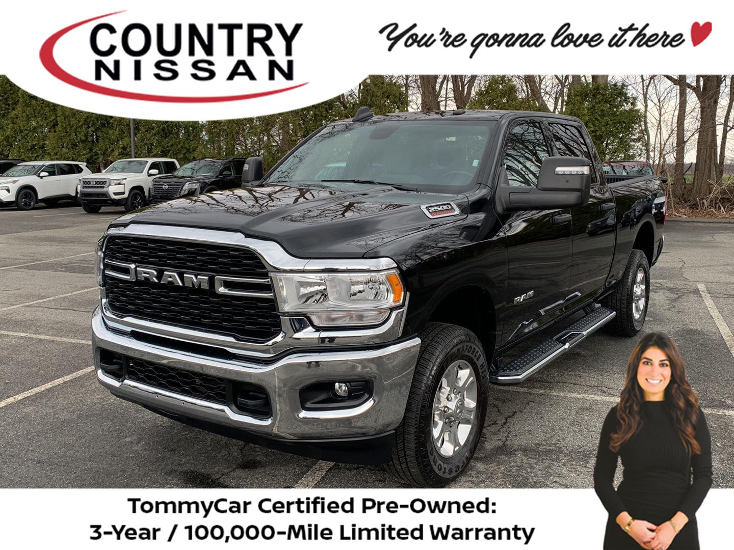 Diamond Black Crystal Pearlcoat 2024 RAM 2500 Big Horn Crew Cab 4WD Pickup Truck Four-Wheel Drive 8-Speed Automatic