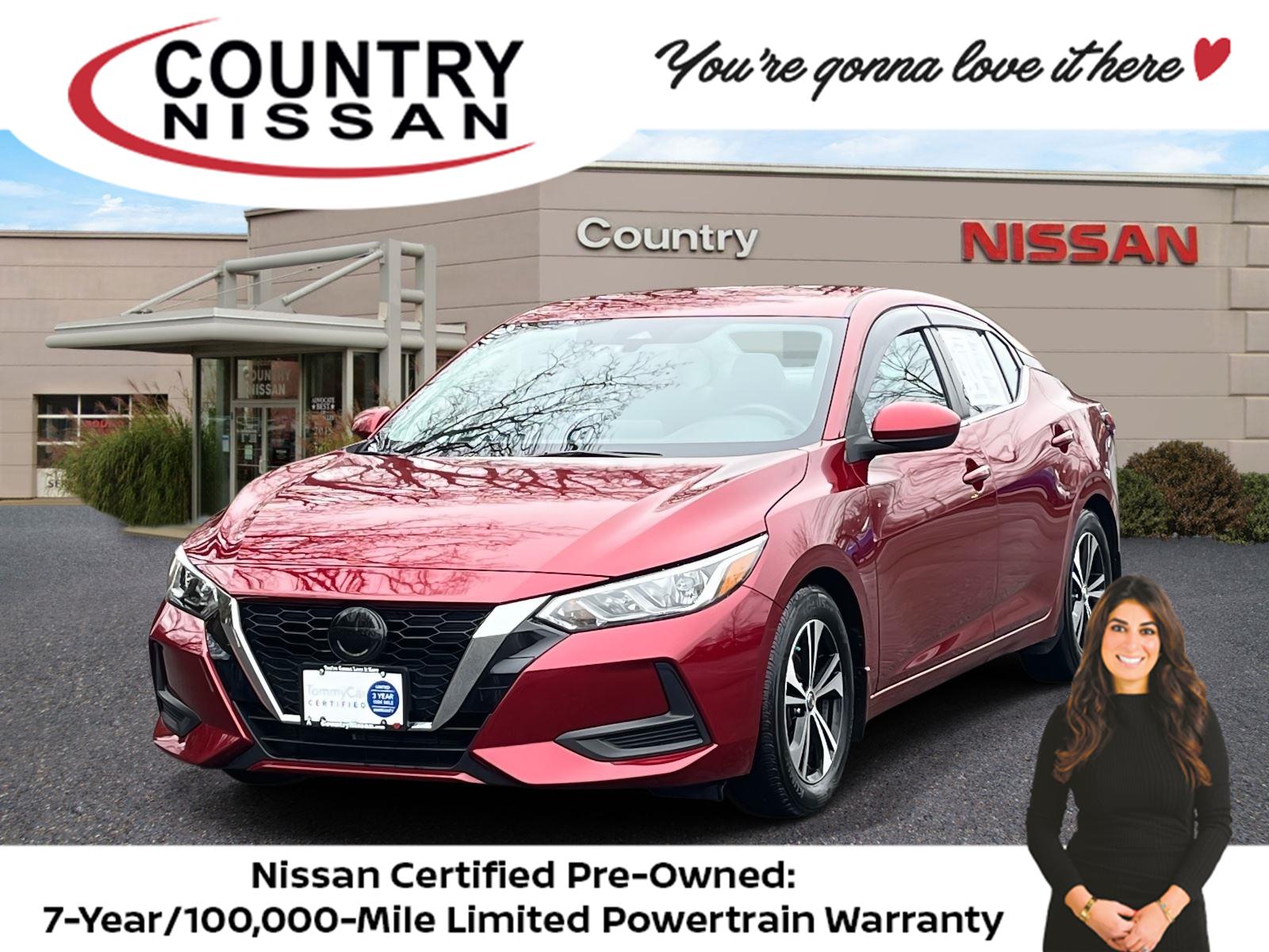 Red (Scarlet Ember Tintcoat) 2021 Nissan Sentra SV FWD Sedan Front-Wheel Drive Continuously Variable Transmission