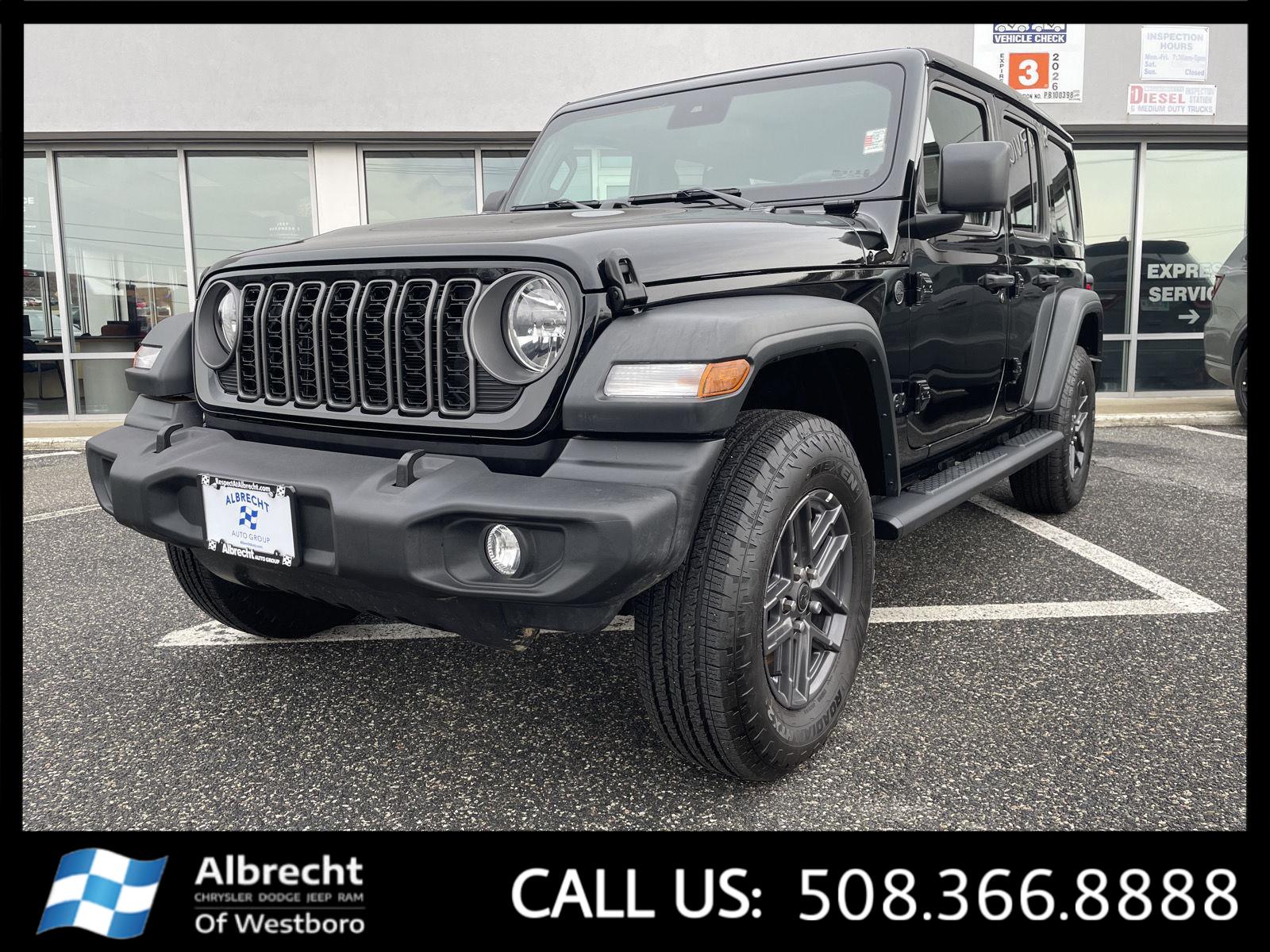 Black Clearcoat 2025 Jeep Wrangler Sport S 4-Door 4WD SUV / Crossover Four-Wheel Drive 8-Speed Automatic