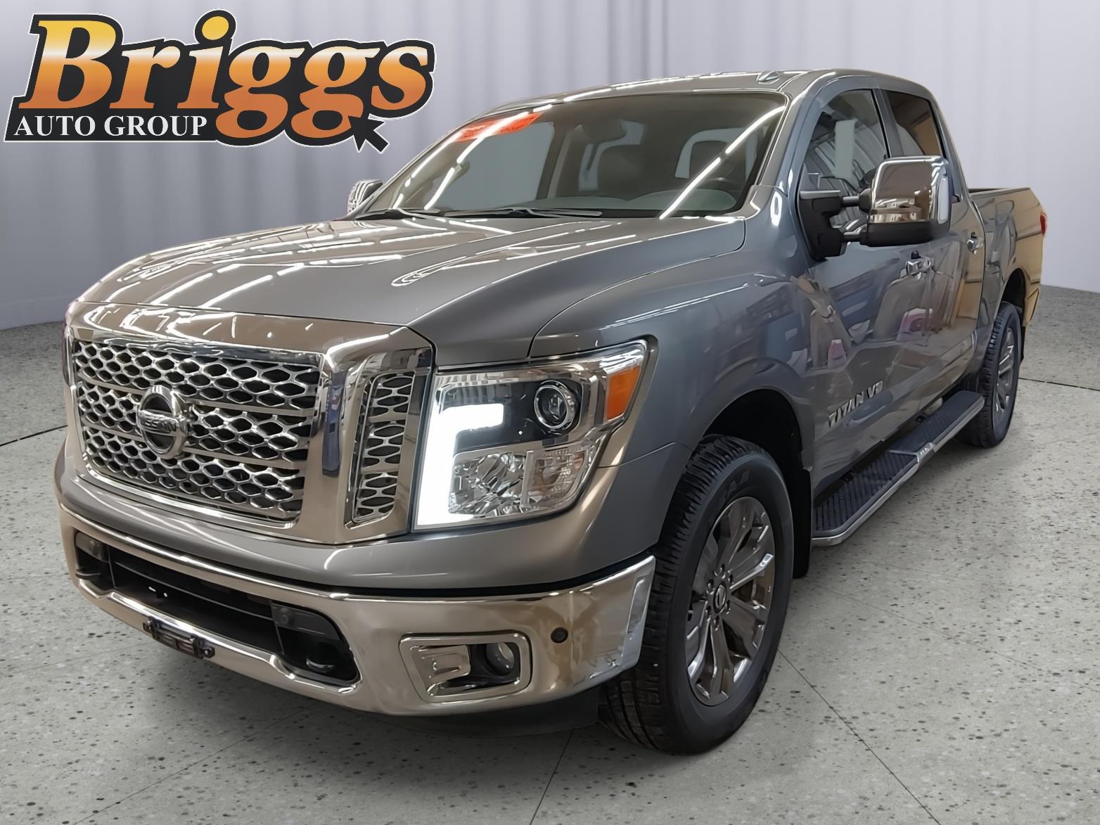 Gray (Gun Metallic) 2019 Nissan Titan SL Crew Cab 4WD Pickup Truck Four-Wheel Drive Automatic