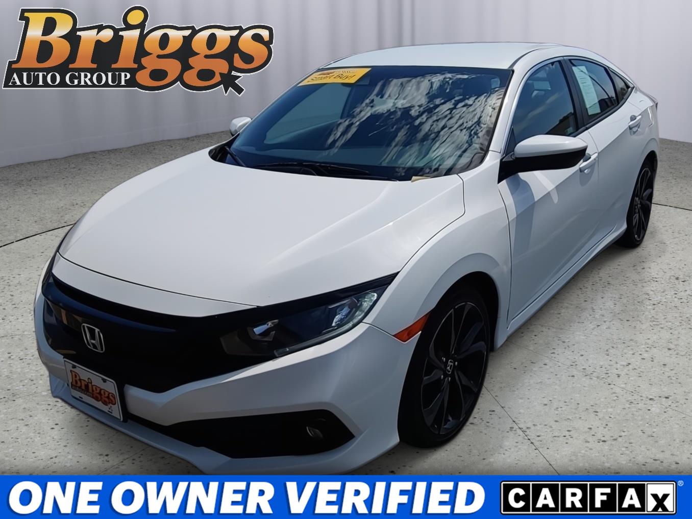 Platinum White Pearl 2020 Honda Civic Sport Sedan FWD Sedan Front-Wheel Drive Manual