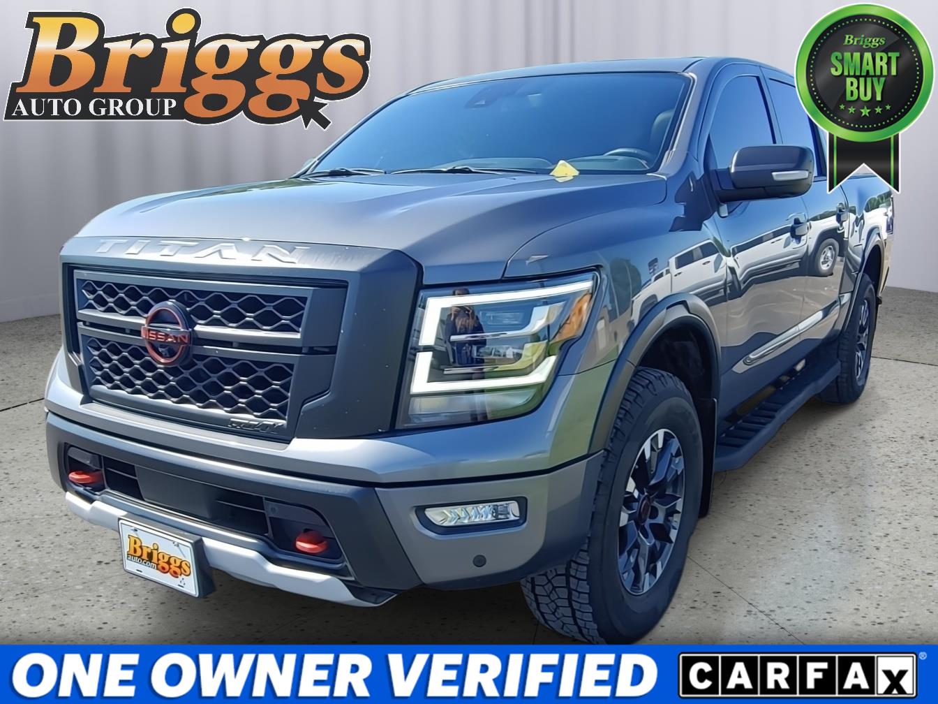 Gray (Gun Metallic) 2024 Nissan Titan Pickup Truck Four-Wheel Drive Automatic
