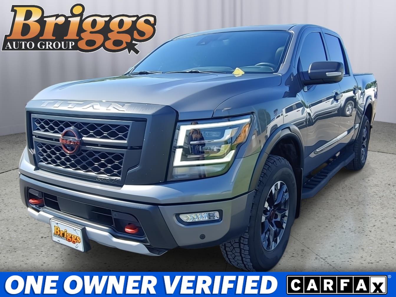 Gray (Gun Metallic) 2024 Nissan Titan Pickup Truck Four-Wheel Drive Automatic