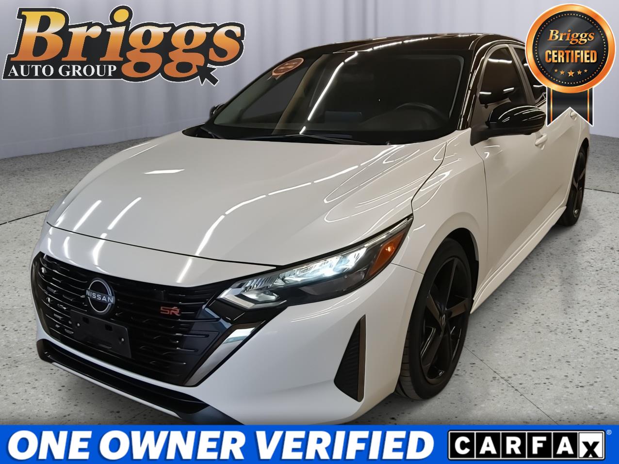 Aspen White Tricoat/Super Black 2024 Nissan Sentra Sedan Front-Wheel Drive Continuously Variable Transmission